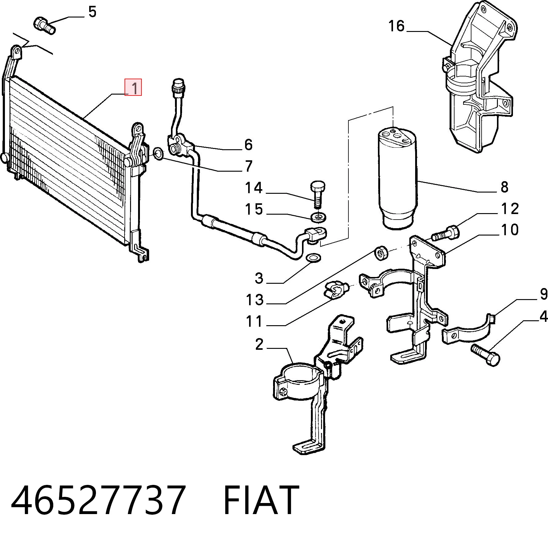 Condensador aire acondicionado para Fiat Bravo 182