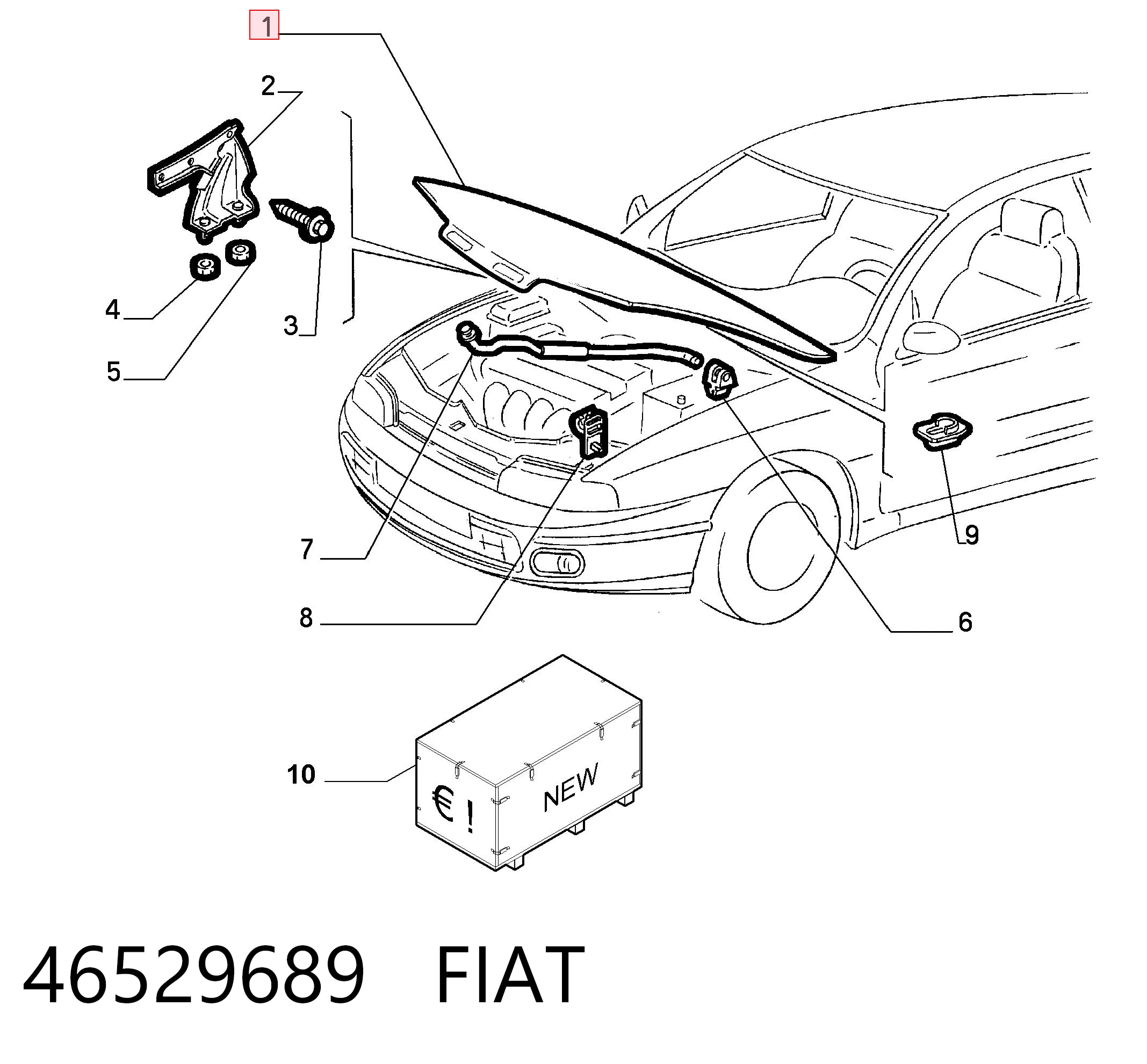 Capó del motor Fiat Bravo I hatchback (182) (1995 - 2001) precio, desde 172,79 EUR