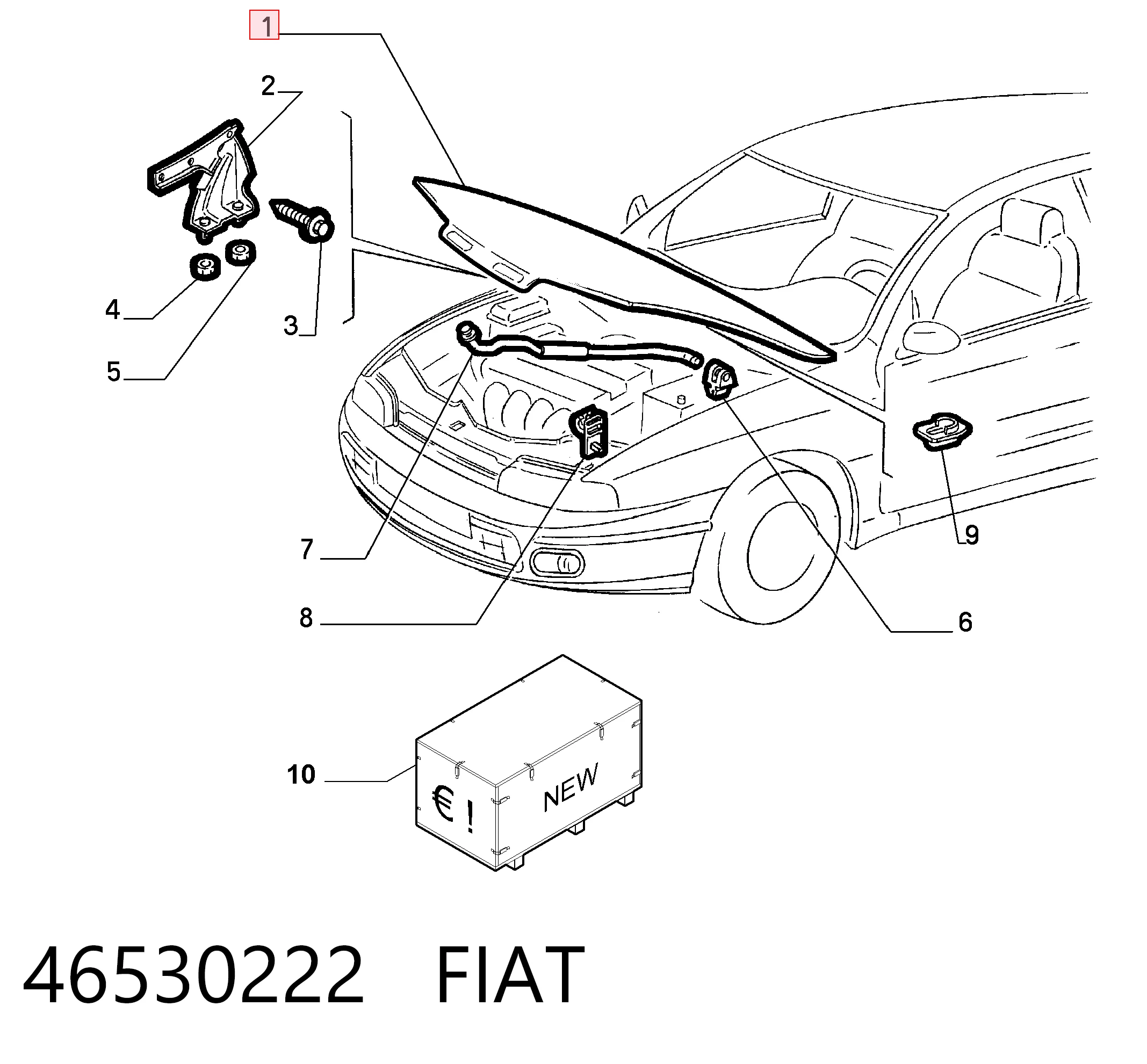 Capó del motor Fiat Brava hatchback (182) (1995 - 2001) precio, desde 144,85 EUR