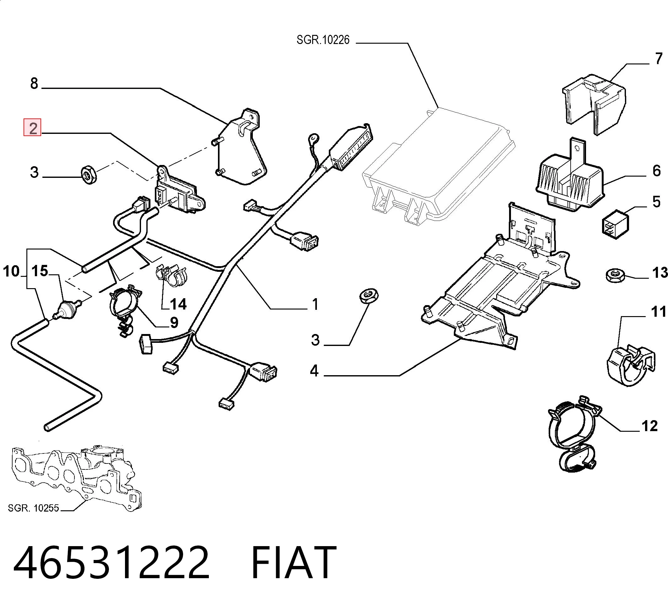 46531222 Fiat/Alfa/Lancia Sensor De Presion Del Colector De Admision