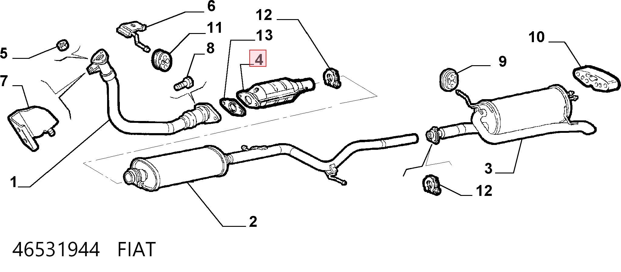 Catalizador de gasolina y diésel para Fiat Siena  178
