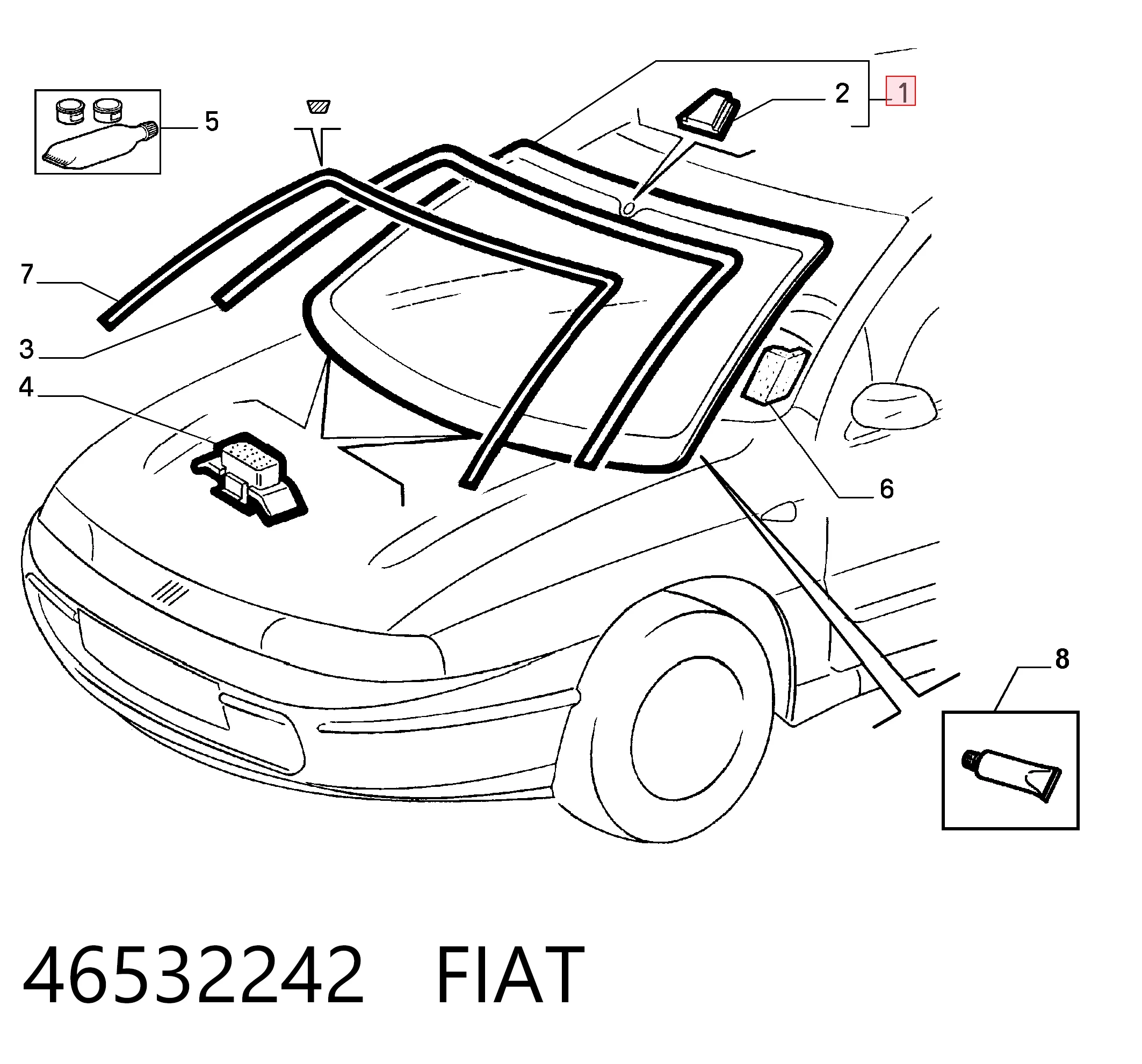 Luna delantera Fiat Bravo I