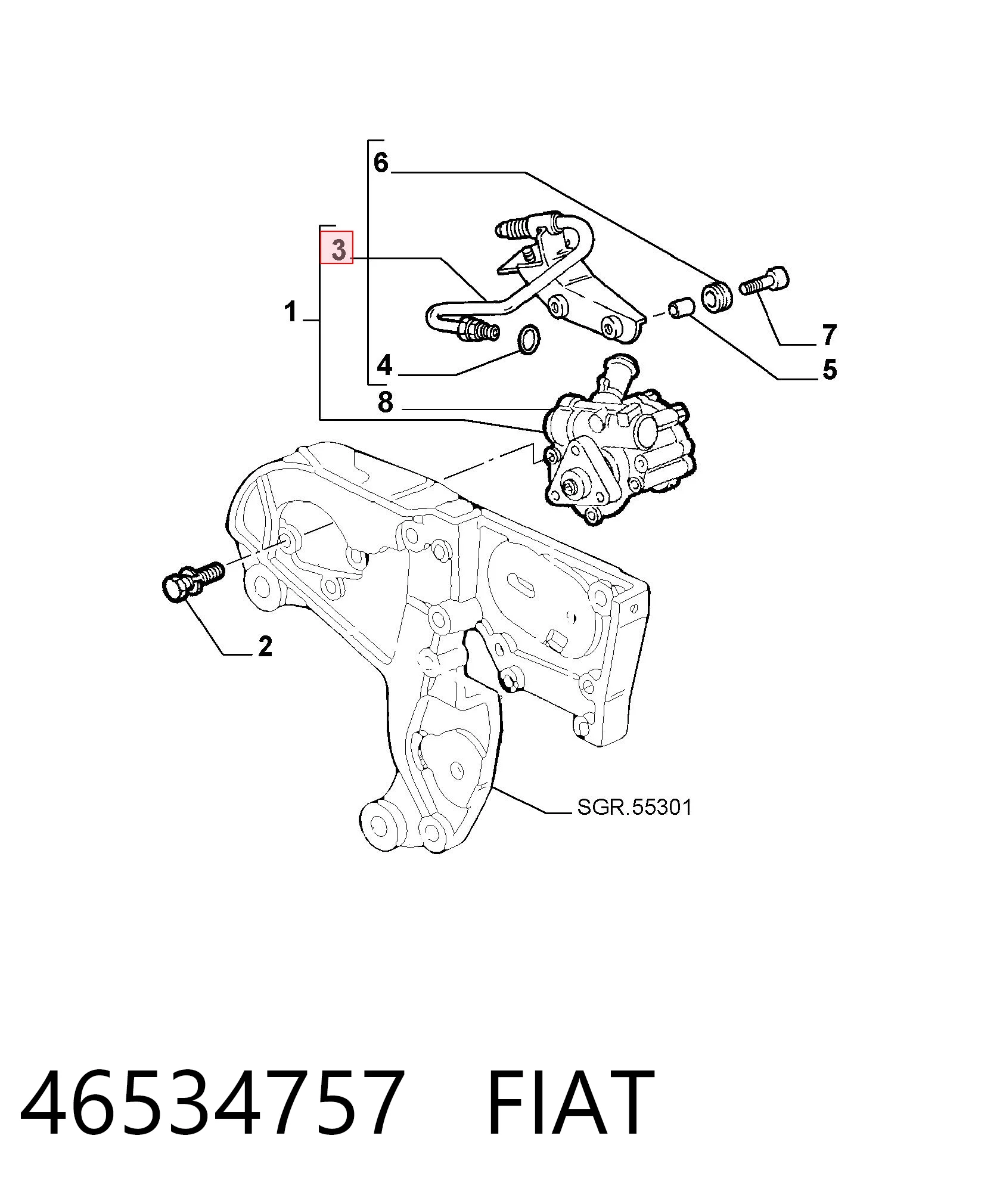 46534757 Fiat/Alfa/Lancia Bomba hidráulica de dirección