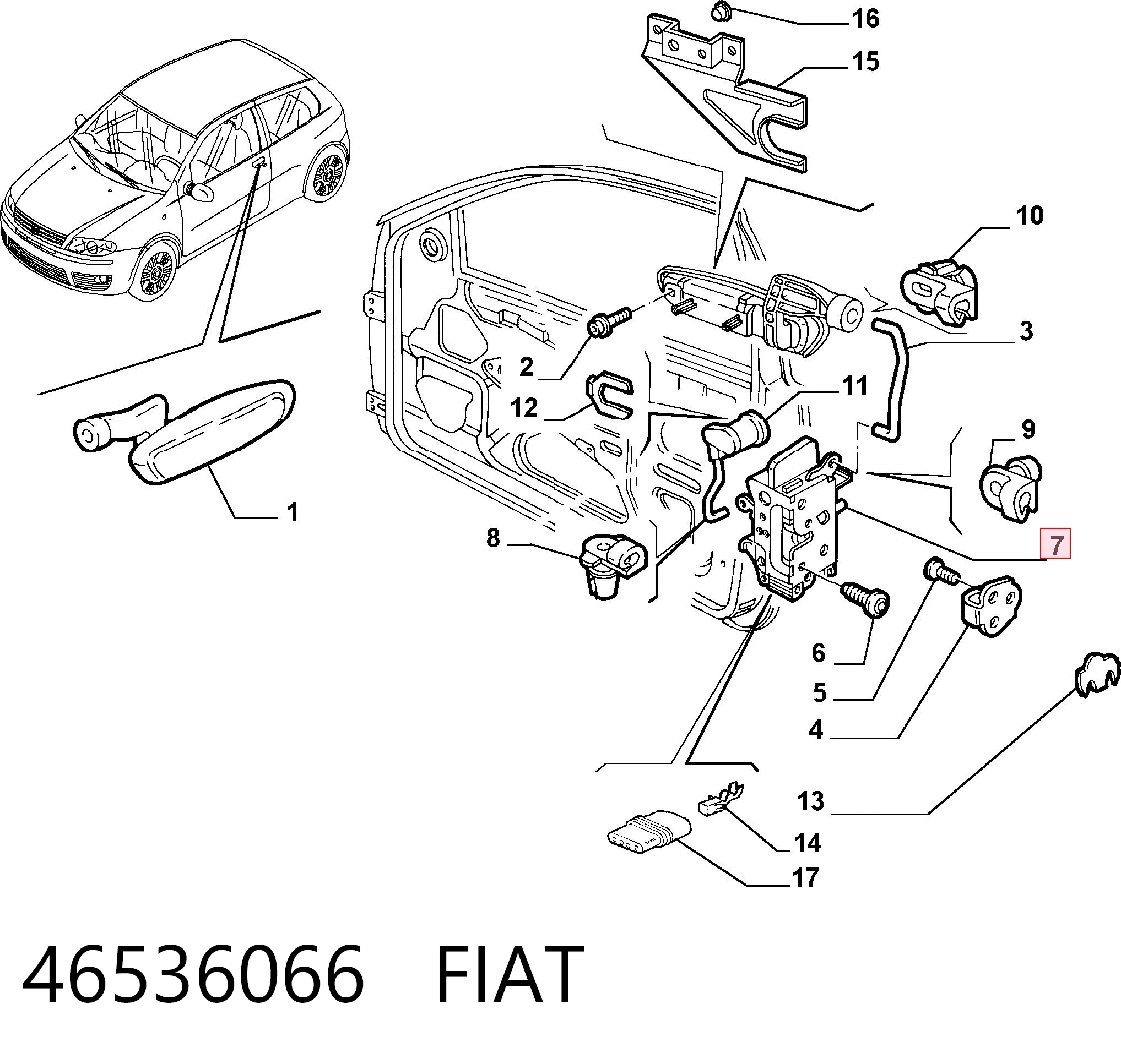 Comprar Cerradura de puerta delantera izquierda Fiat Punto II 188AX a bajo precio