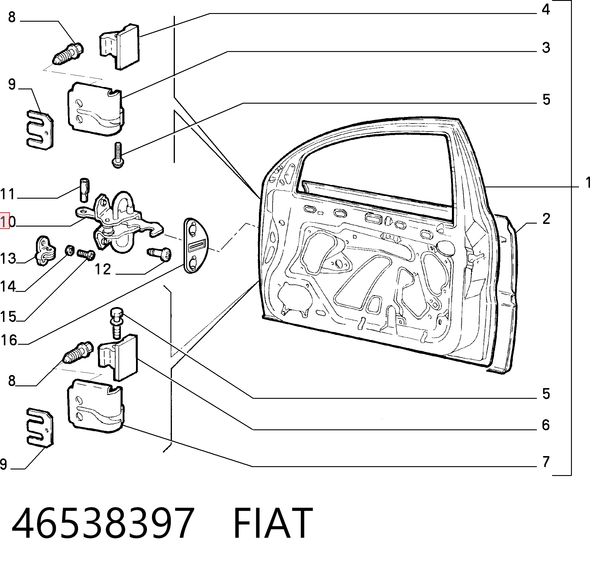 Puerta de coche, delantera, izquierda Fiat Brava hatchback (182) (1995 - 2001) precio, desde 81,31 EUR