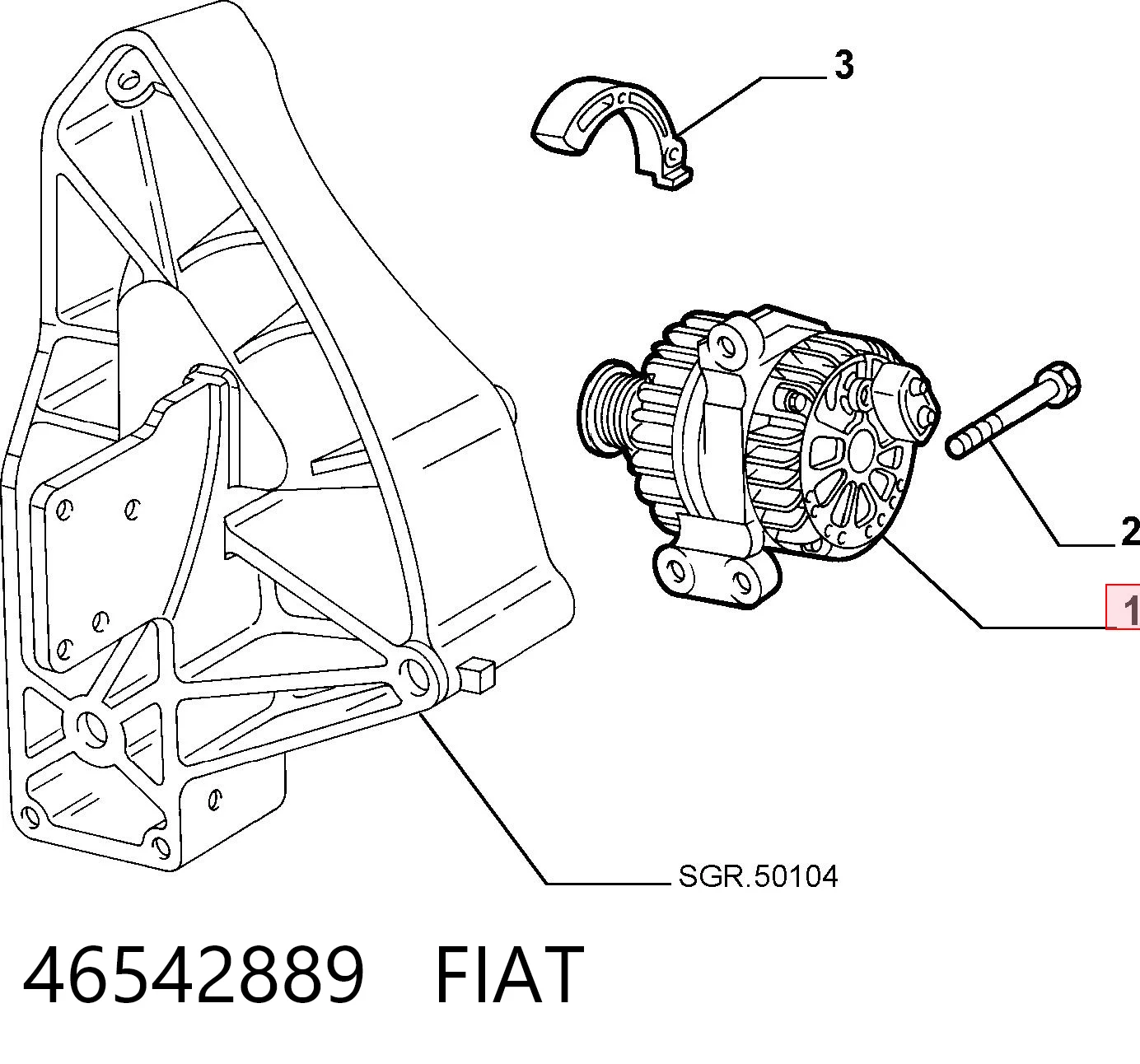 46542889 Fiat/Alfa/Lancia Alternador de coche
