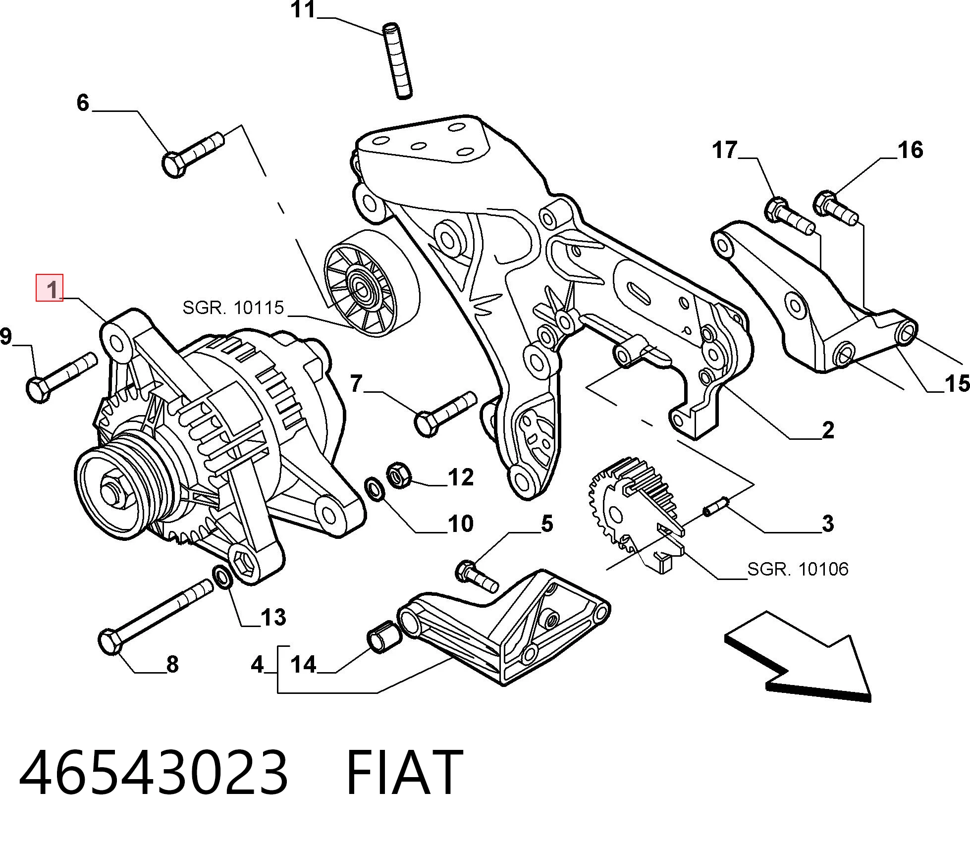 MQA1698 Magneti Marelli Alternador de coche