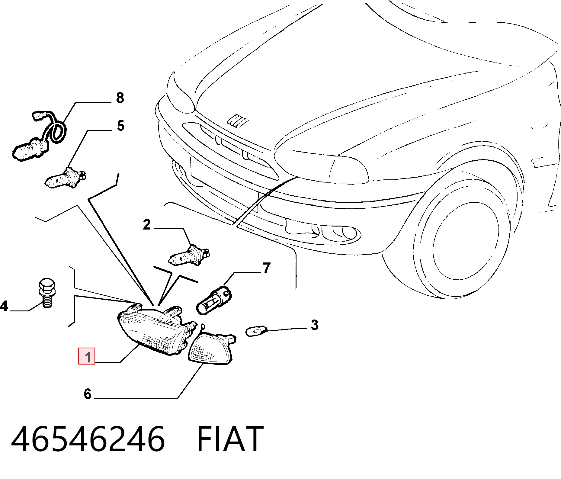 Luz derecha para Fiat Palio  178DX