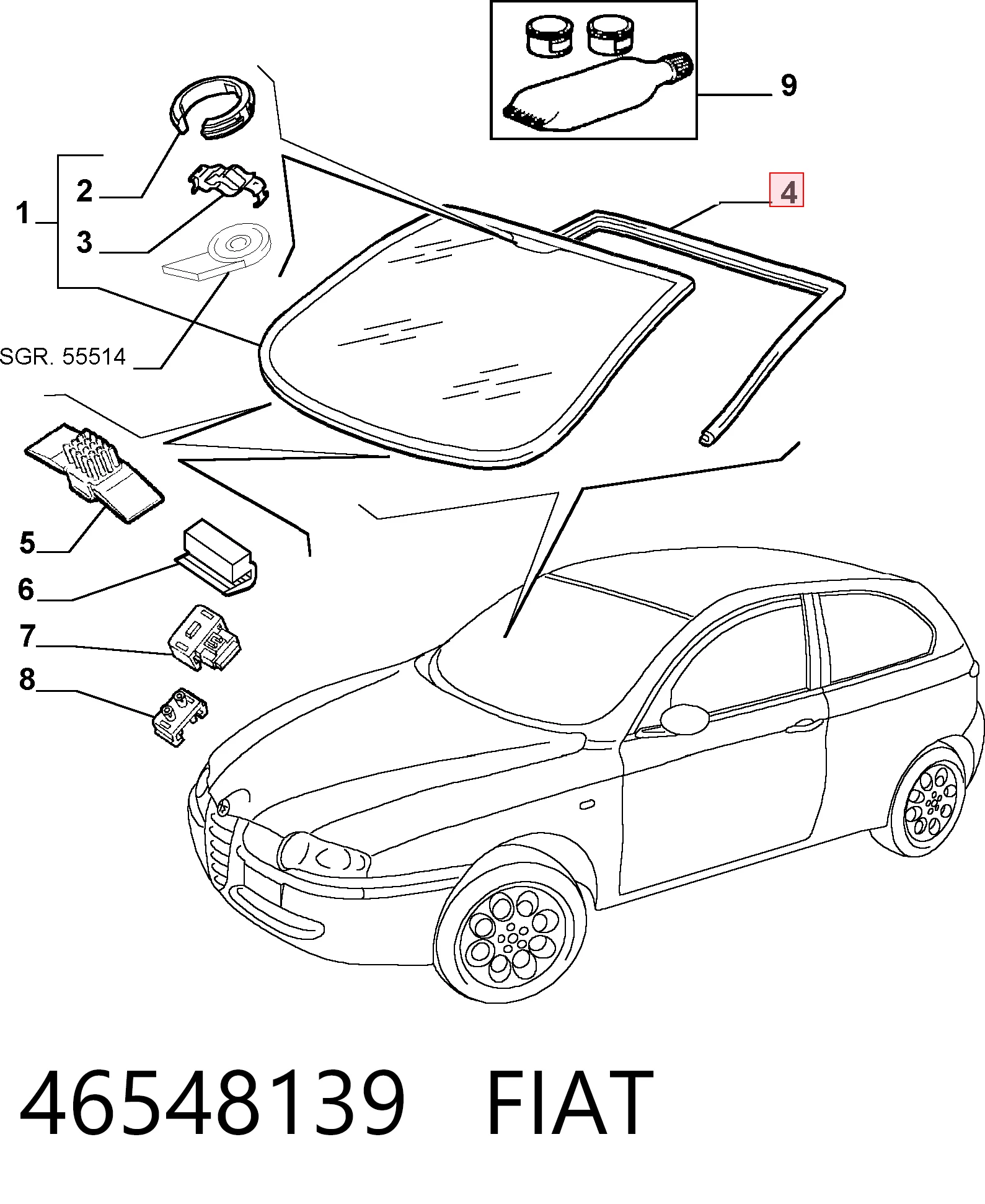 Comprar Junta del parabrisas Alfa Romeo 147  937 a bajo precio