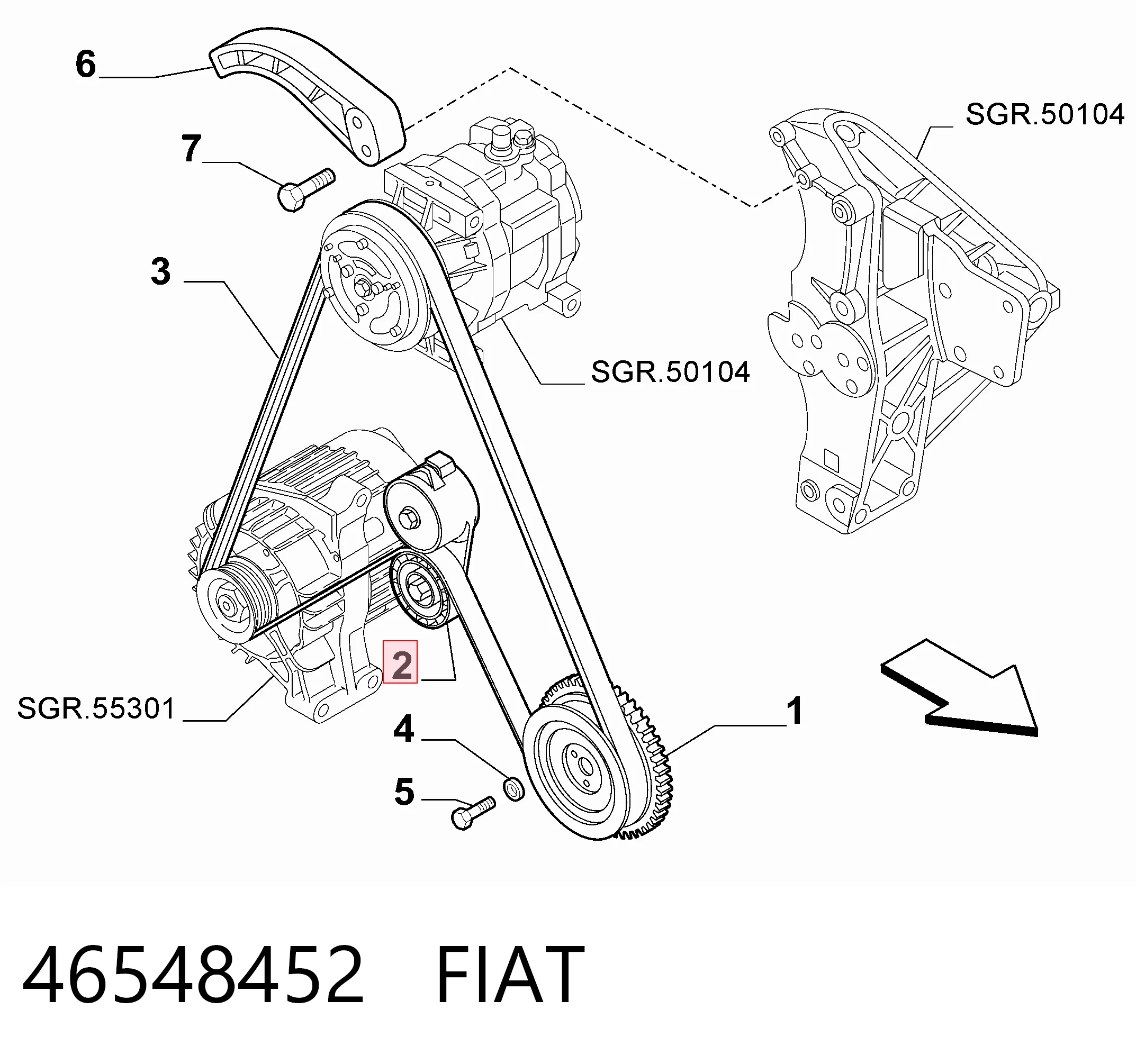 Tensor de correa poli V  Fiat Panda I (141A)
