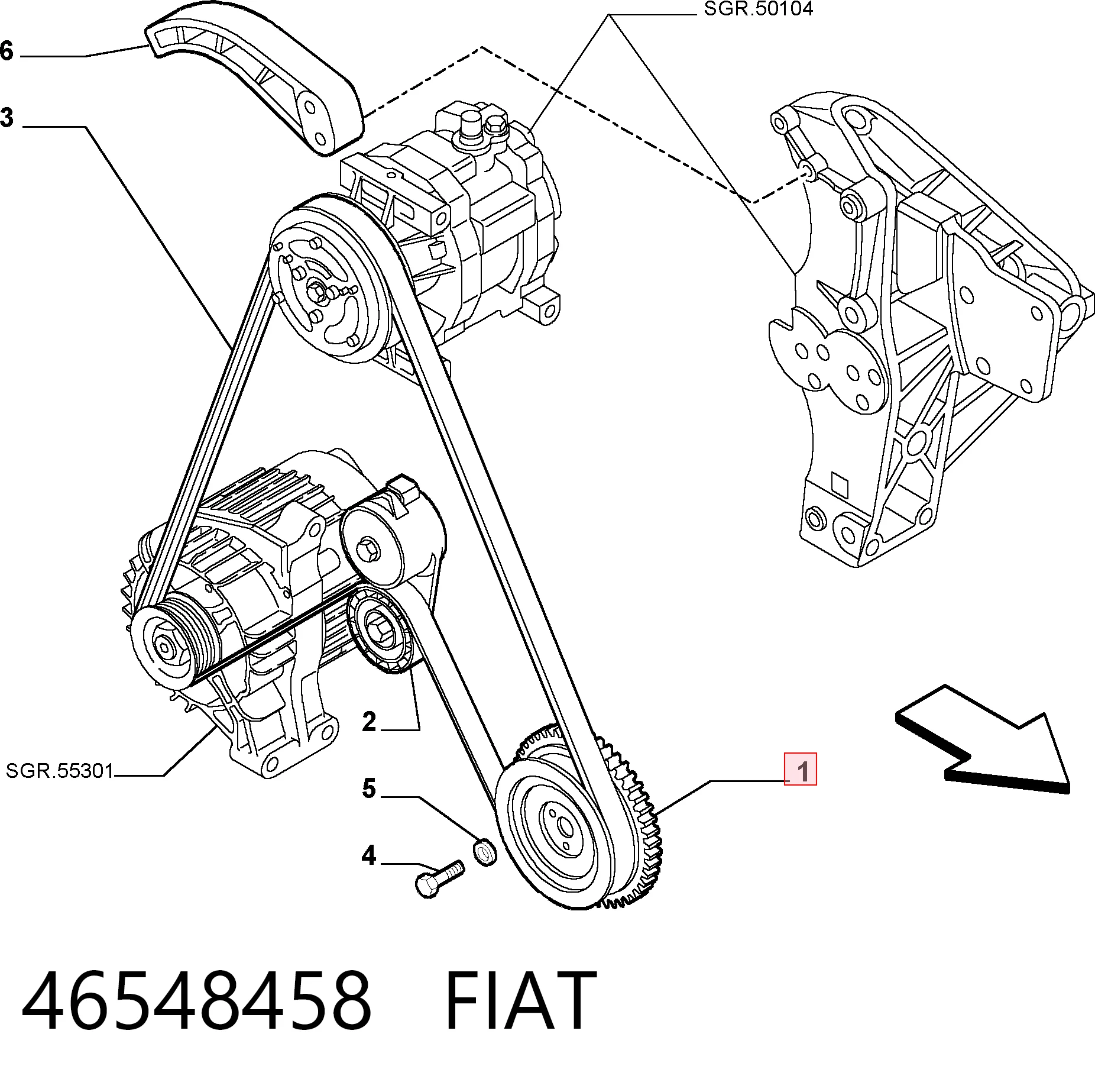 Polea dámper Fiat Siena 