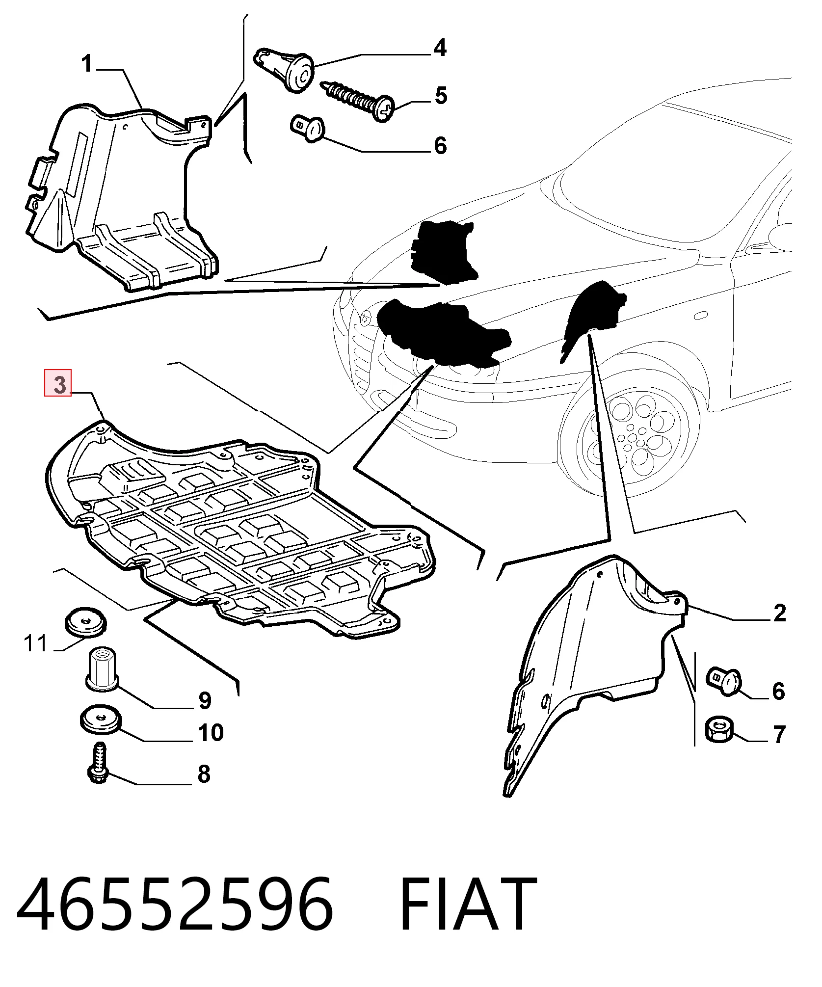 Aislante de capot para Alfa Romeo 147  (937)