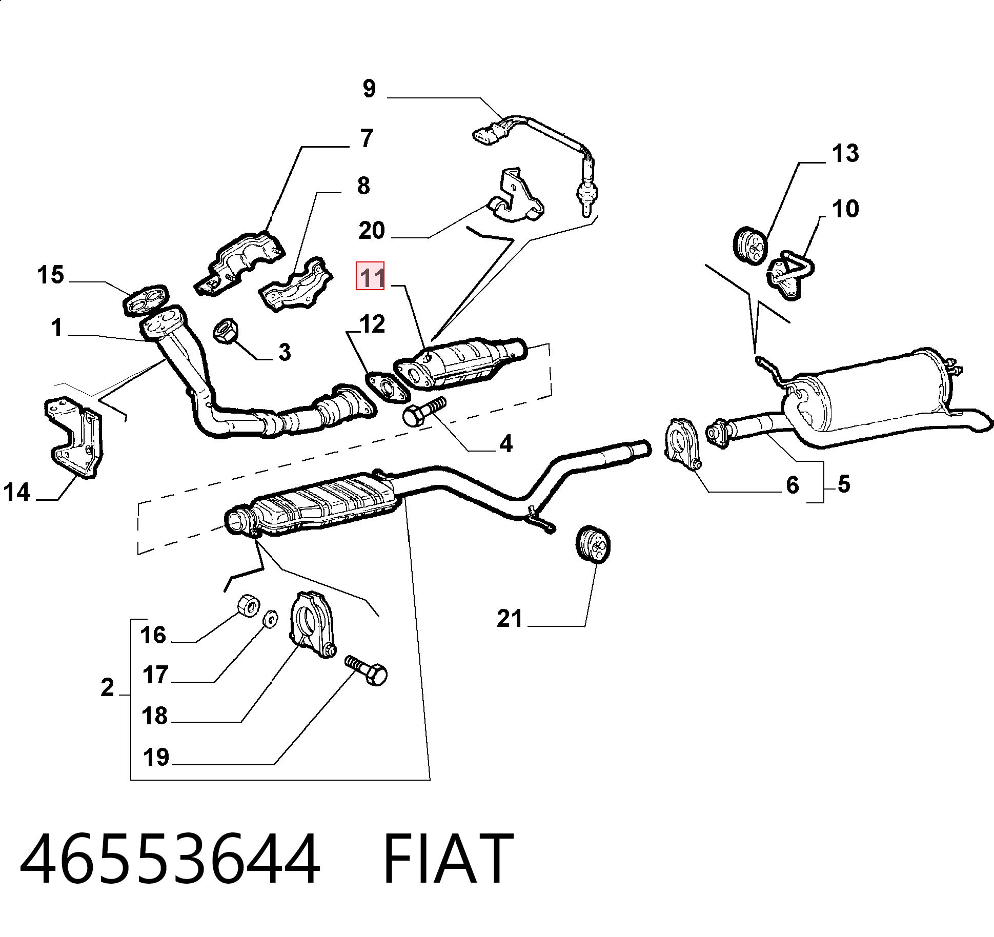 Catalizador 46553644 FIAT