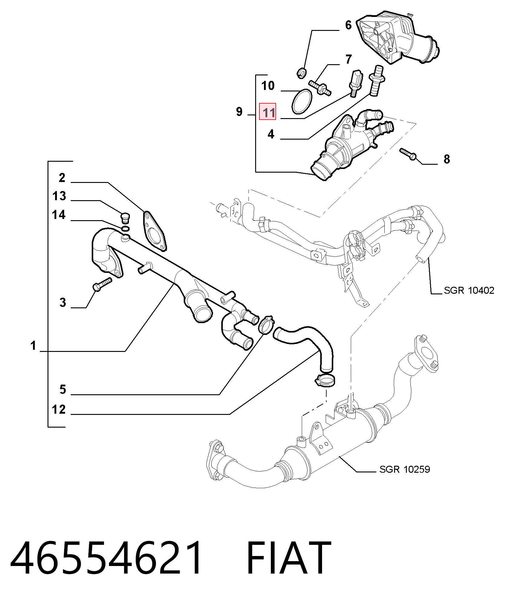 Sensor de temperatura del motor Fiat Doblo  (263)