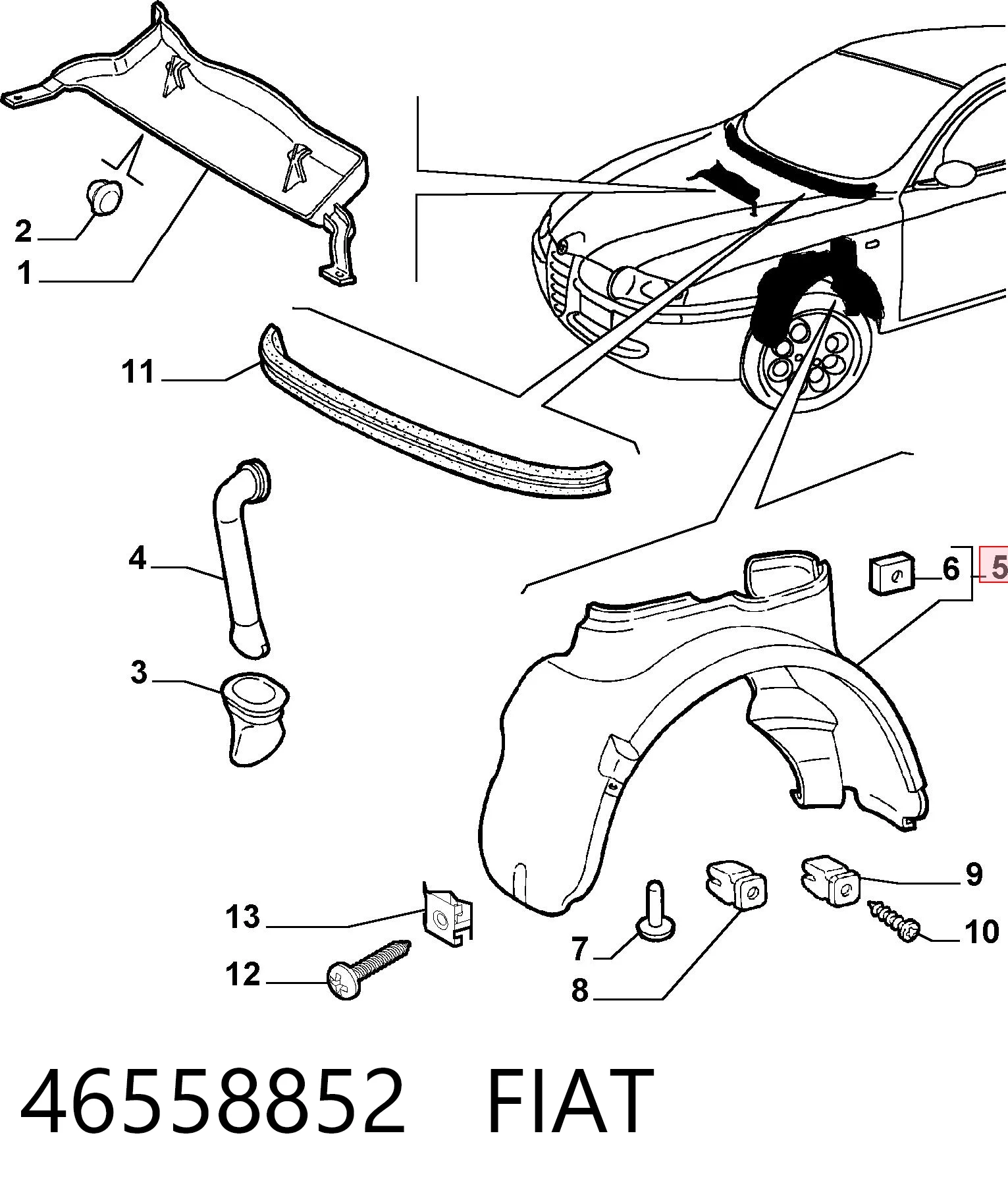 Paso rueda delantero derecho Alfa Romeo 147  (2001-2010)