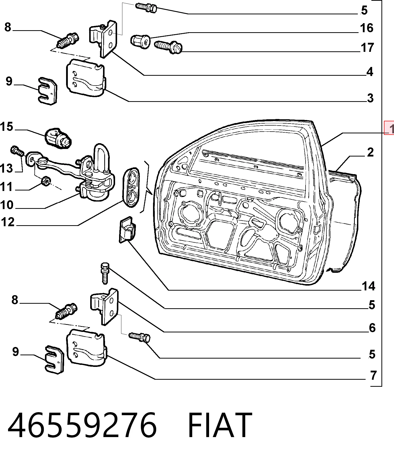 Comprar Puerta delantera izquierda Alfa Romeo 147  937 a bajo precio