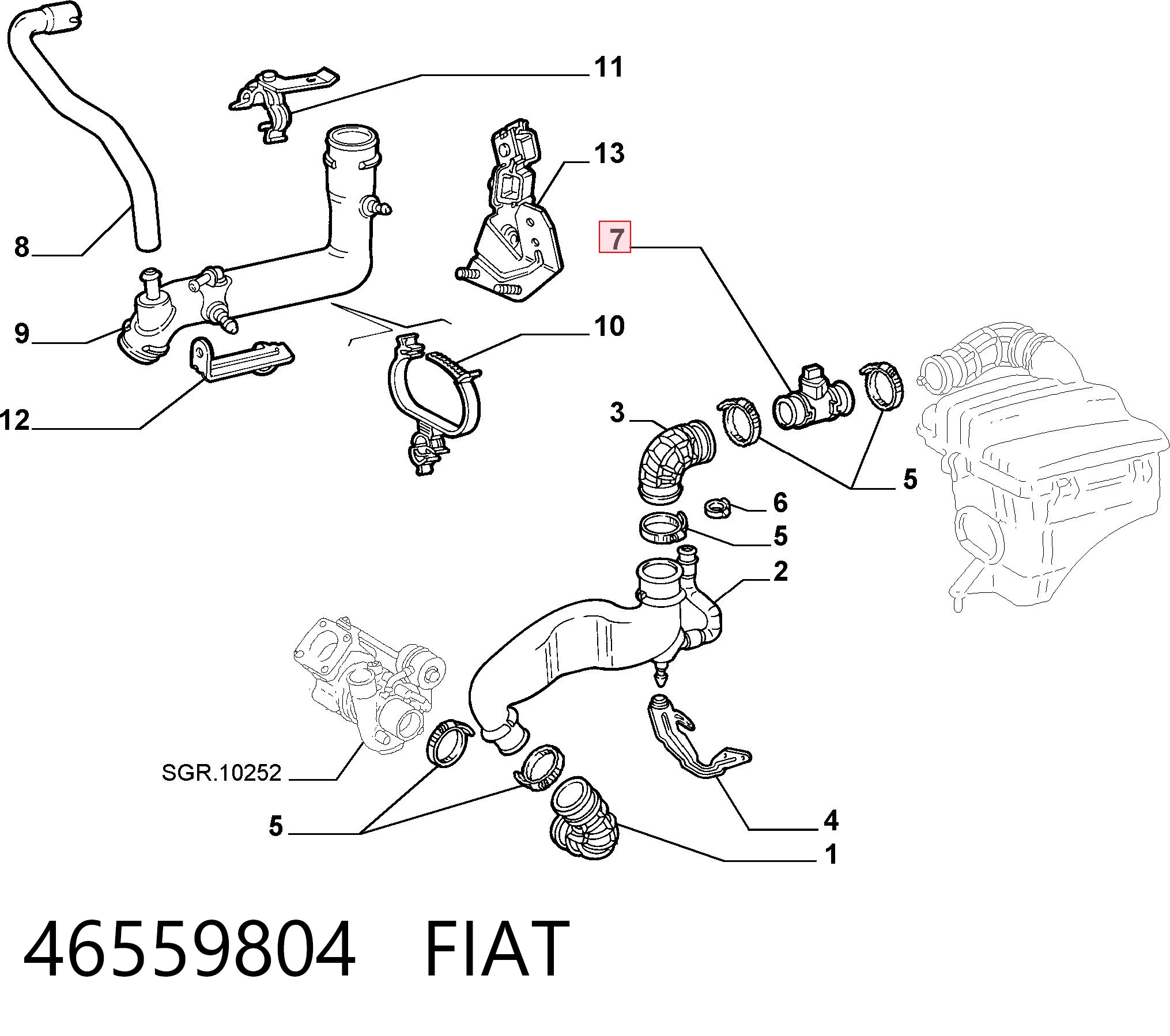 46559804 Fiat/Alfa/Lancia Sensor de flujo de aire