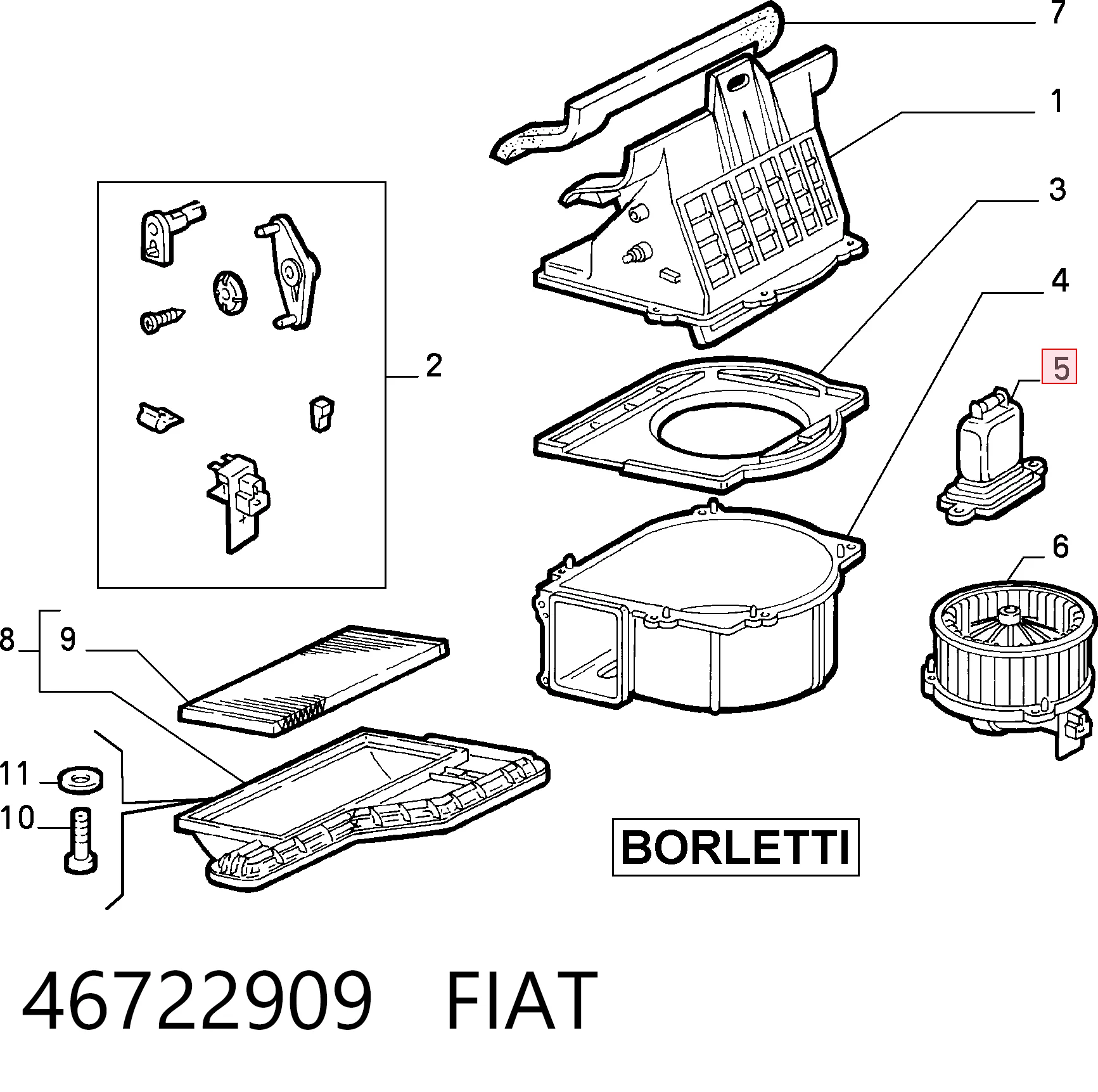 46722909 Fiat/Alfa/Lancia Resistencia de calefacción