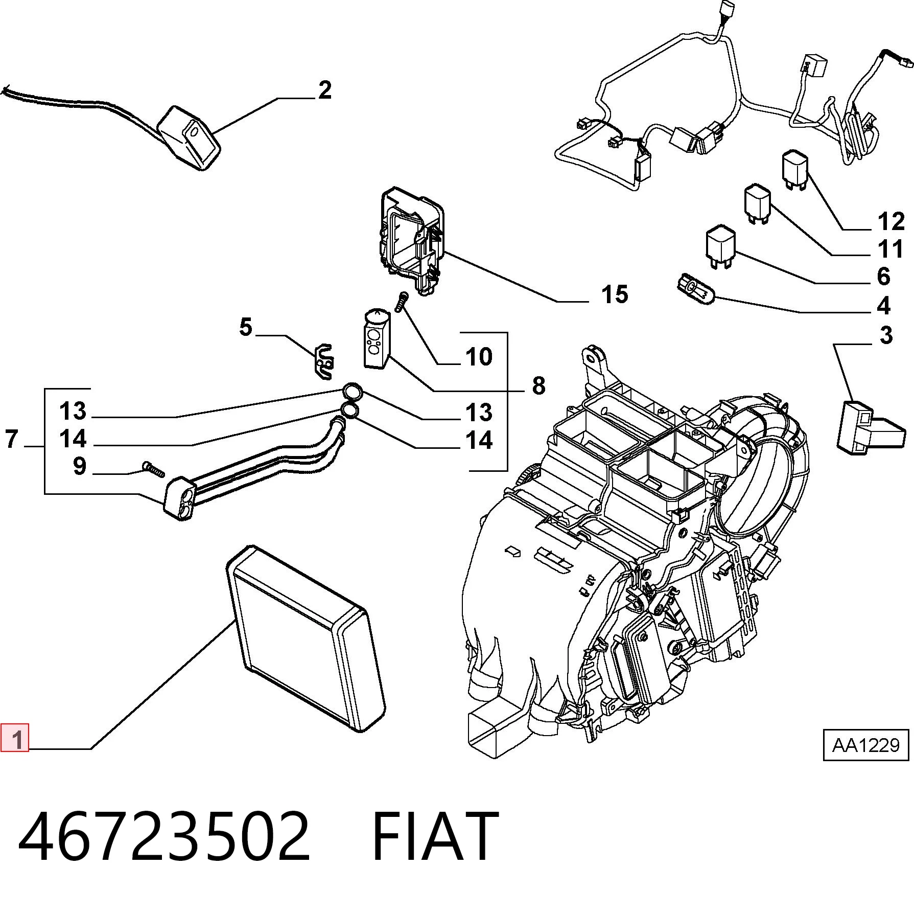 Evaporador de aire acondicionado Fiat Stilo hatchback (192) (2001 - 2006) precio, desde 65,63 EUR