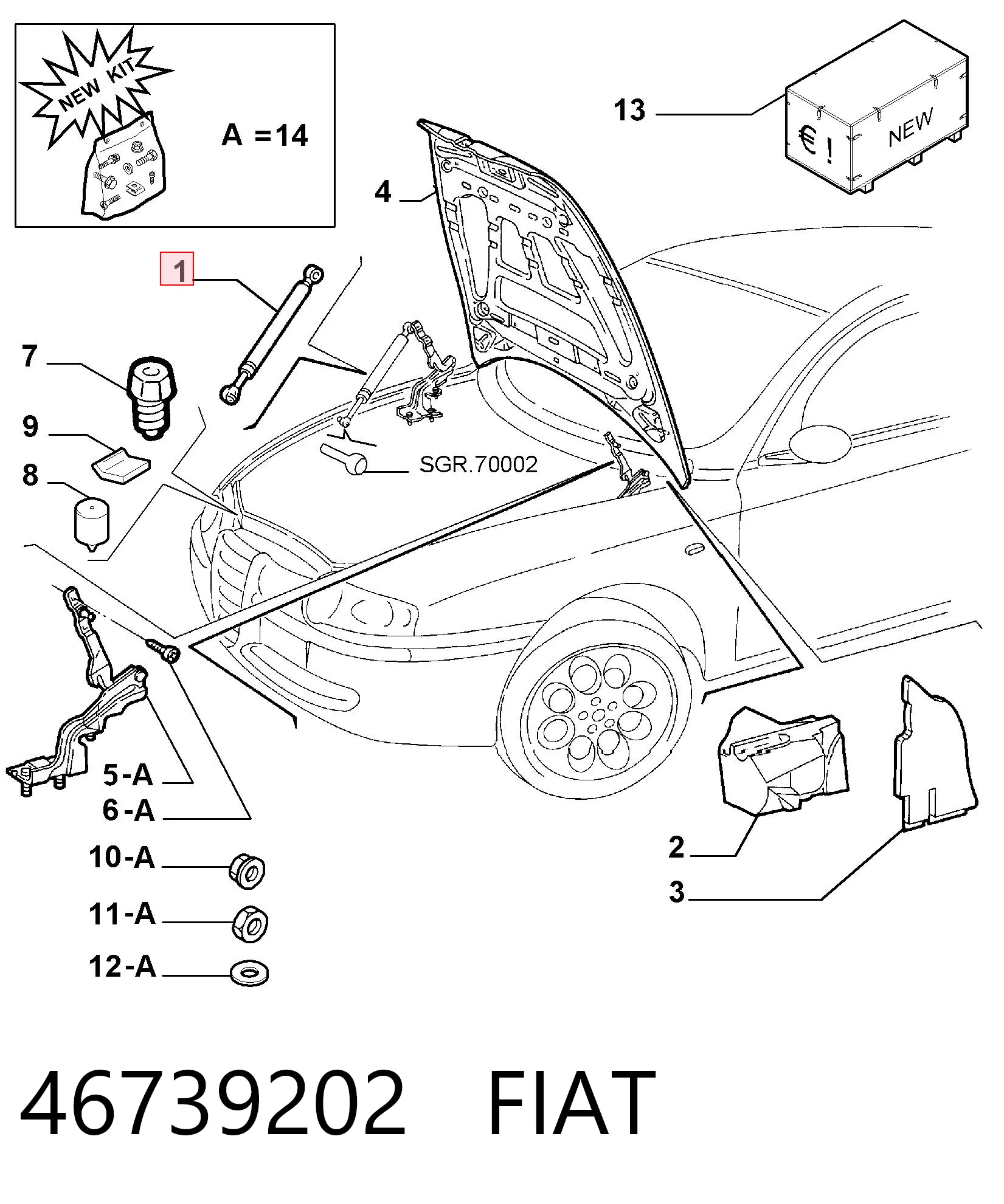 Muelle neumático de capó de motor Alfa Romeo 147  hatchback comprar en España