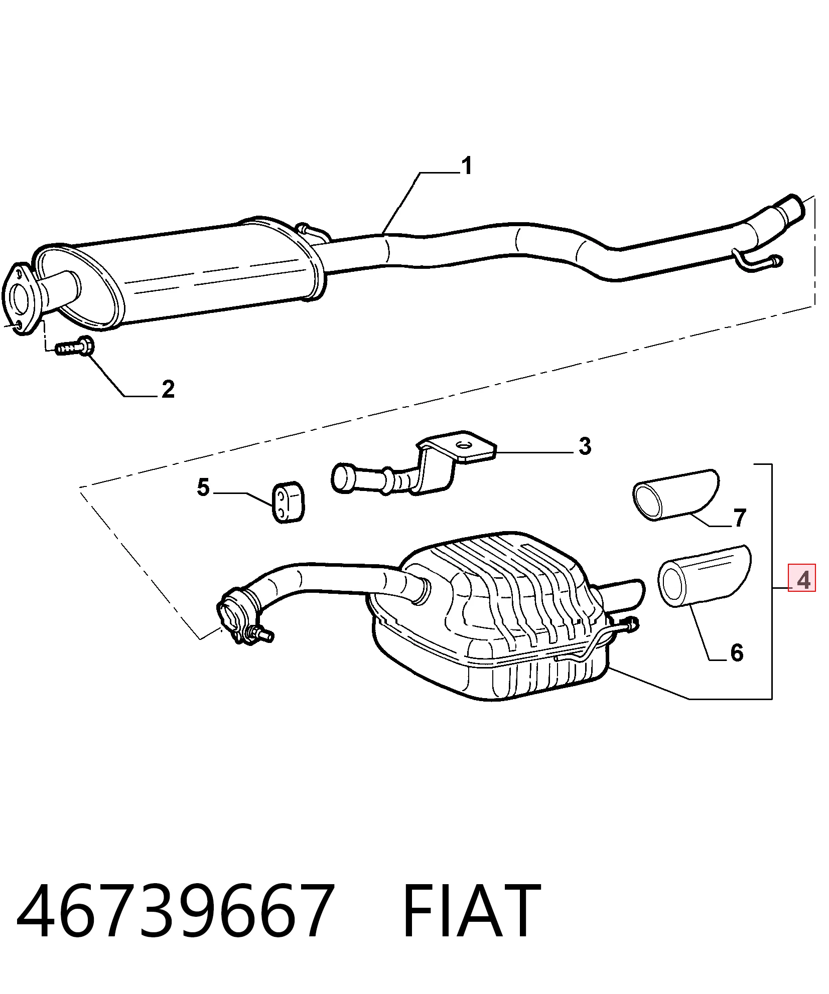 Silencioso trasero Alfa Romeo 147  (2001-2010)