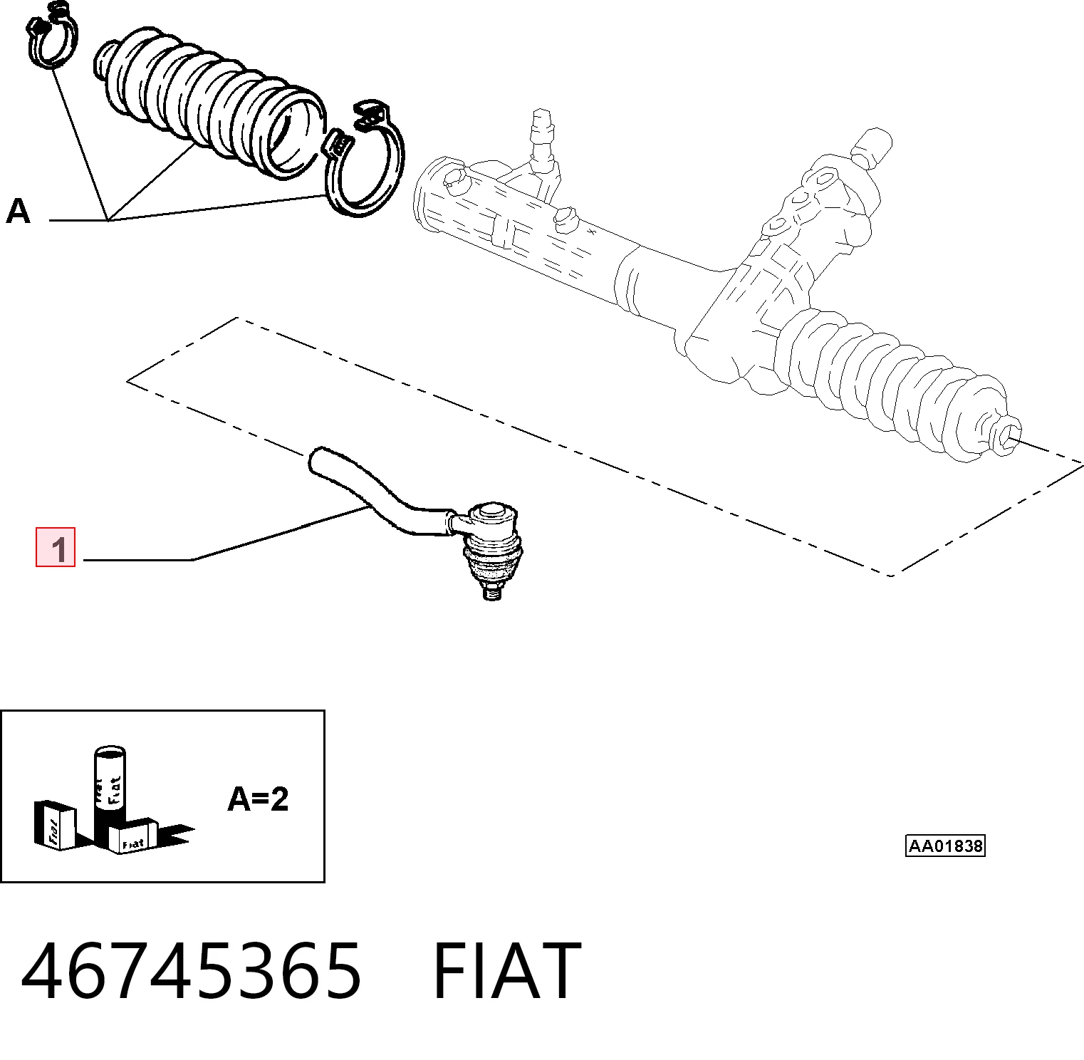 Rótula barra de dirección Fiat Doblo I (119)
