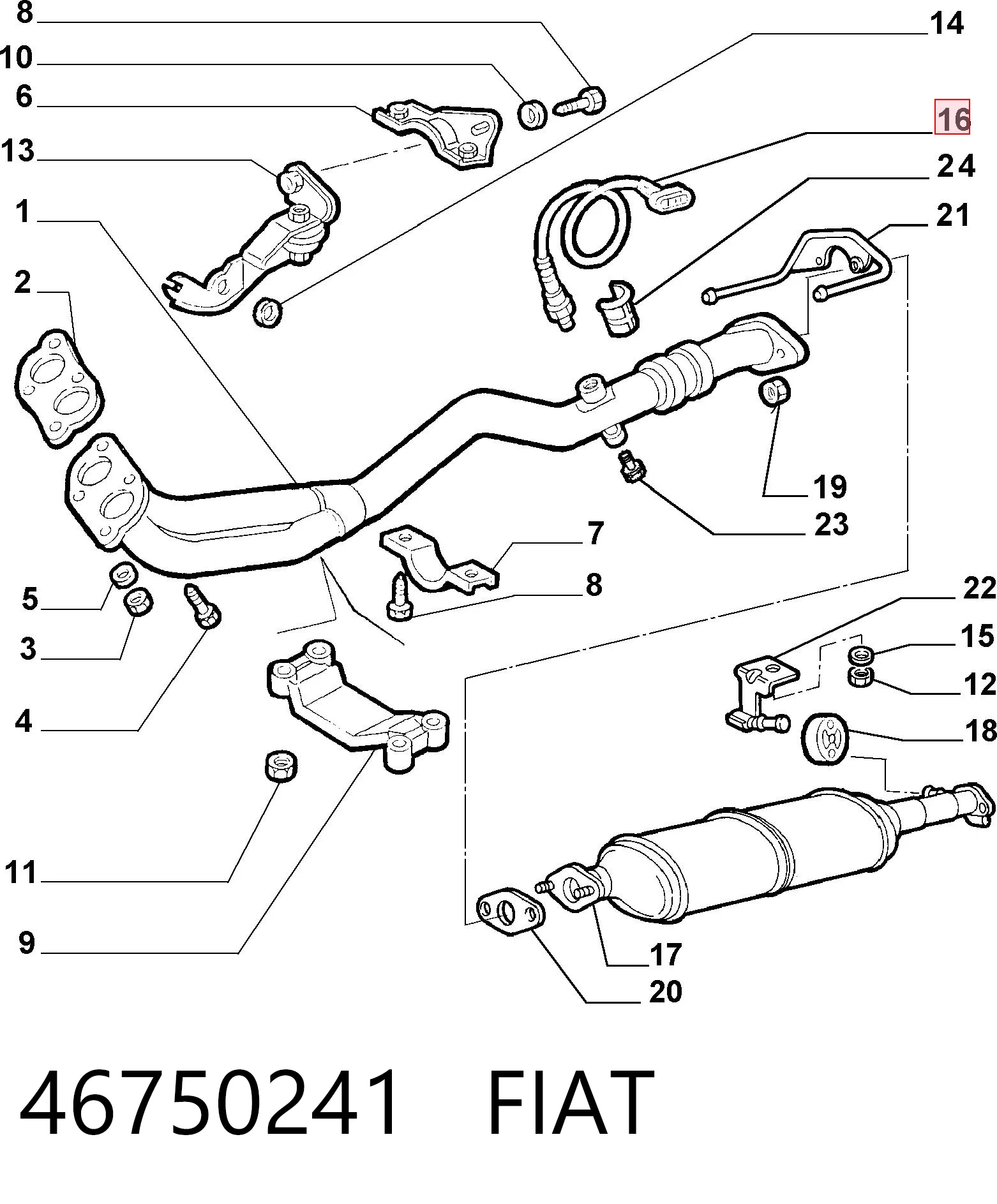 46750241 Fiat/Alfa/Lancia Sensor de oxígeno previo al catalizador