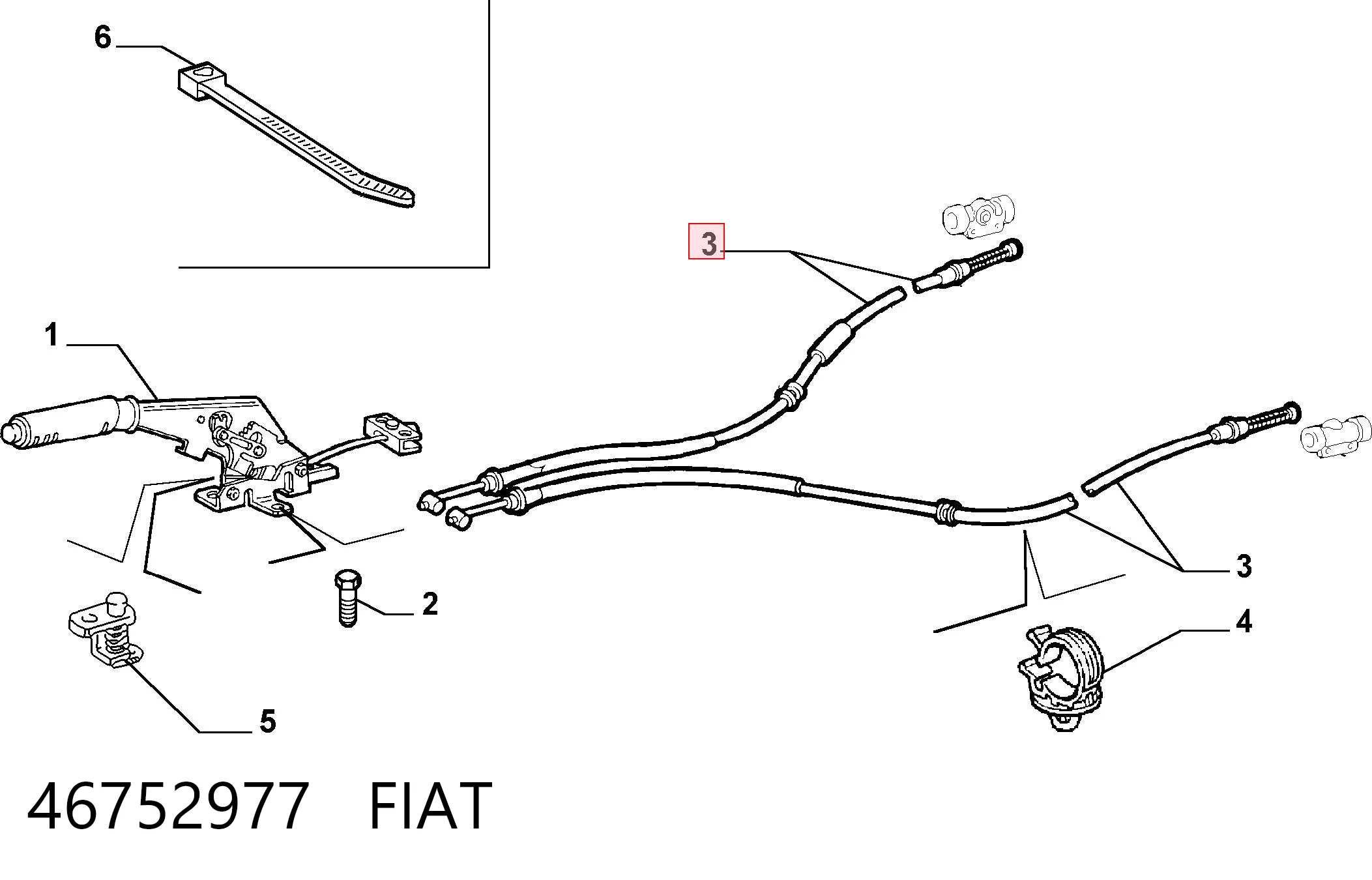 Comprar Cable de freno de mano trasero derecho/izquierdo Fiat Punto II 188 a bajo precio