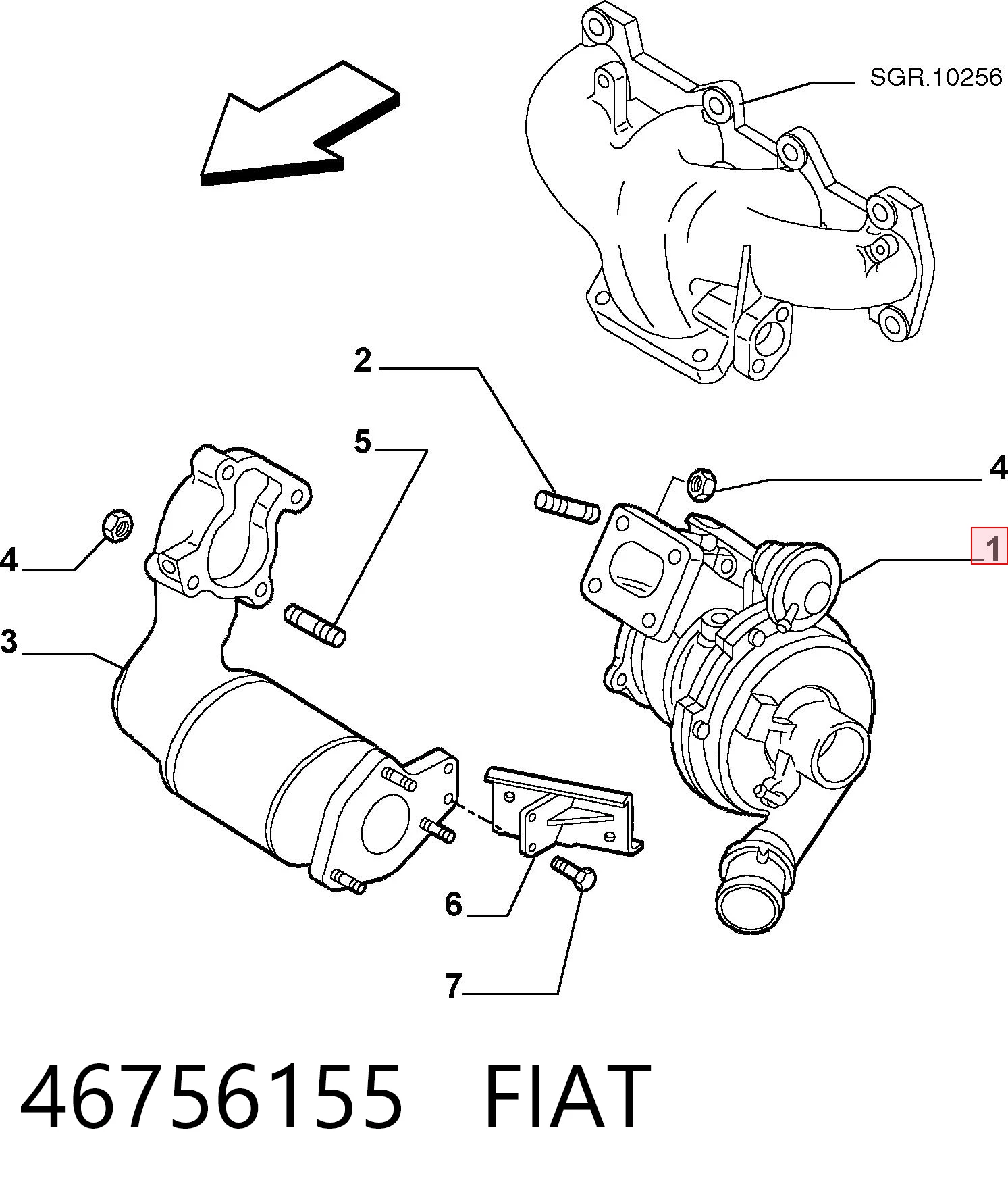 46756155 Fiat/Alfa/Lancia Turbo para motor