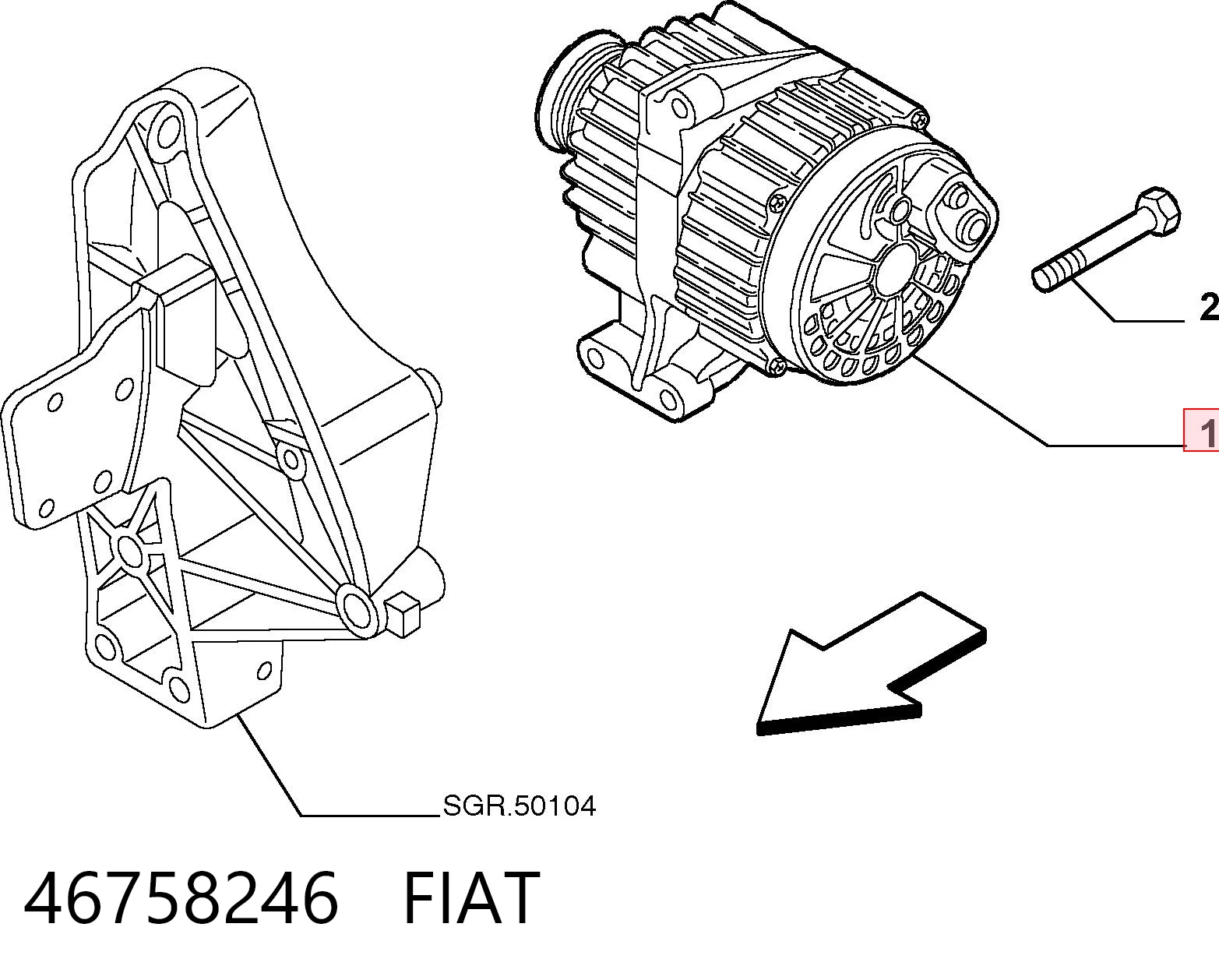 46758246 Fiat/Alfa/Lancia Alternador de coche