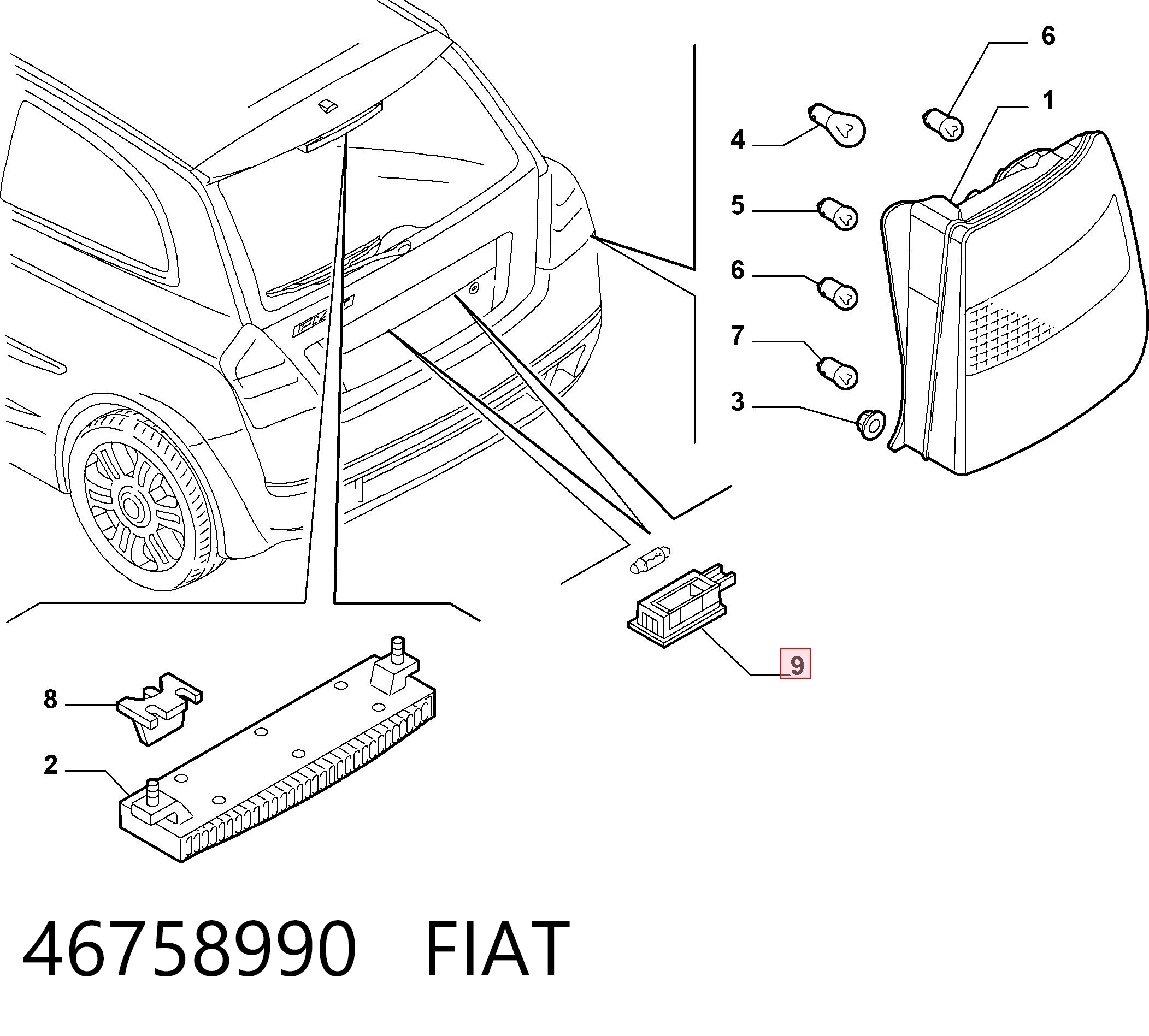 Comprar Luz de matrícula trasera Fiat Stilo  192 a bajo precio