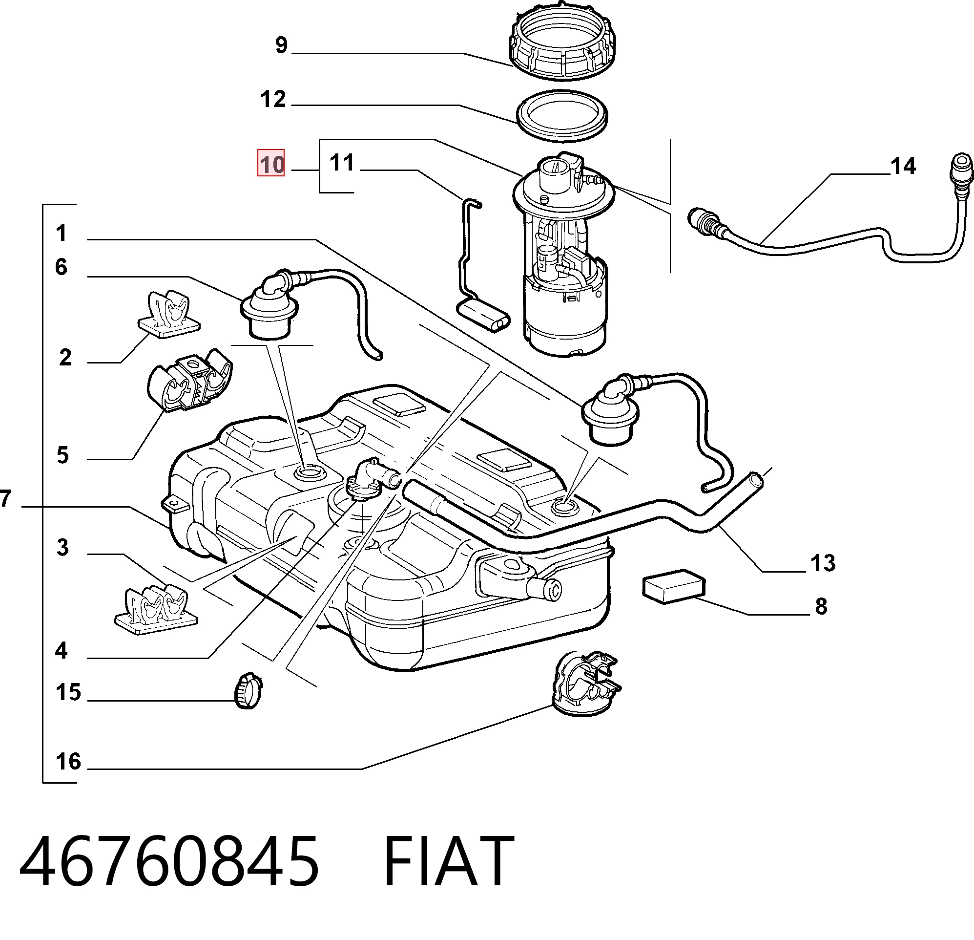 46760845 Fiat/Alfa/Lancia Módulo de alimentación de combustible