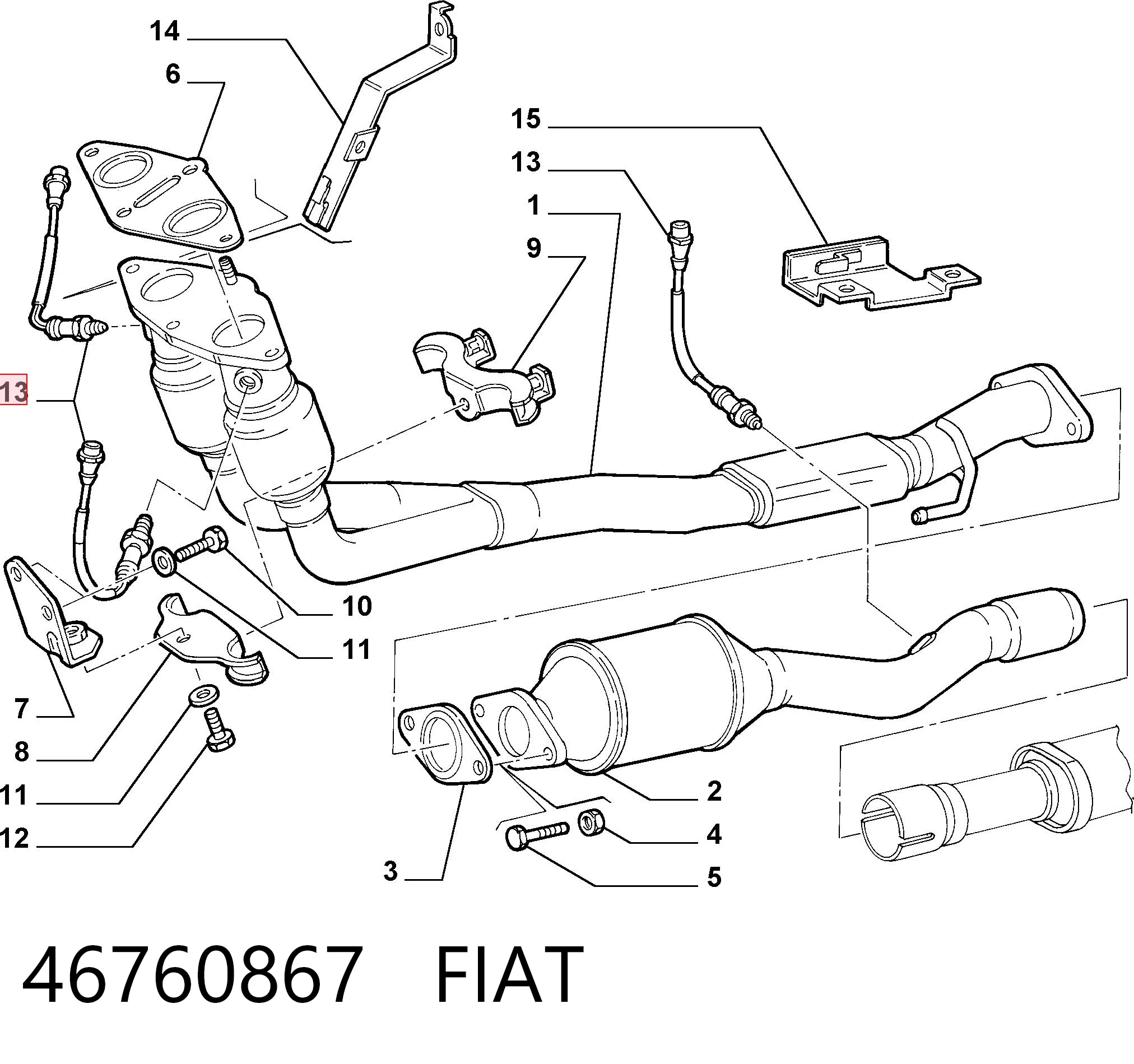 46760867 Fiat/Alfa/Lancia Sensor de oxígeno previo al catalizador