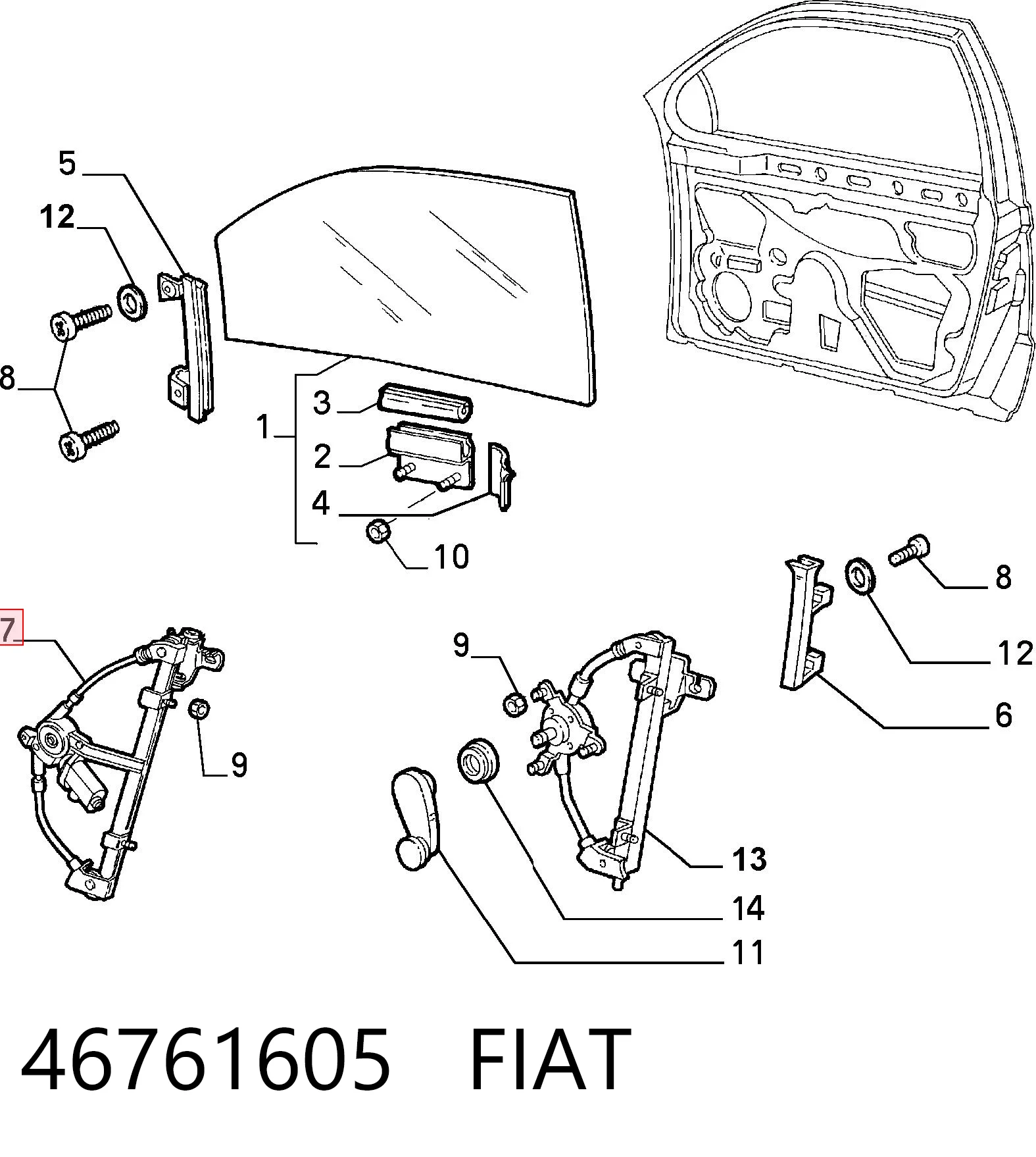  Mecanismo de elevalunas delantero derecha Alfa Romeo 146 