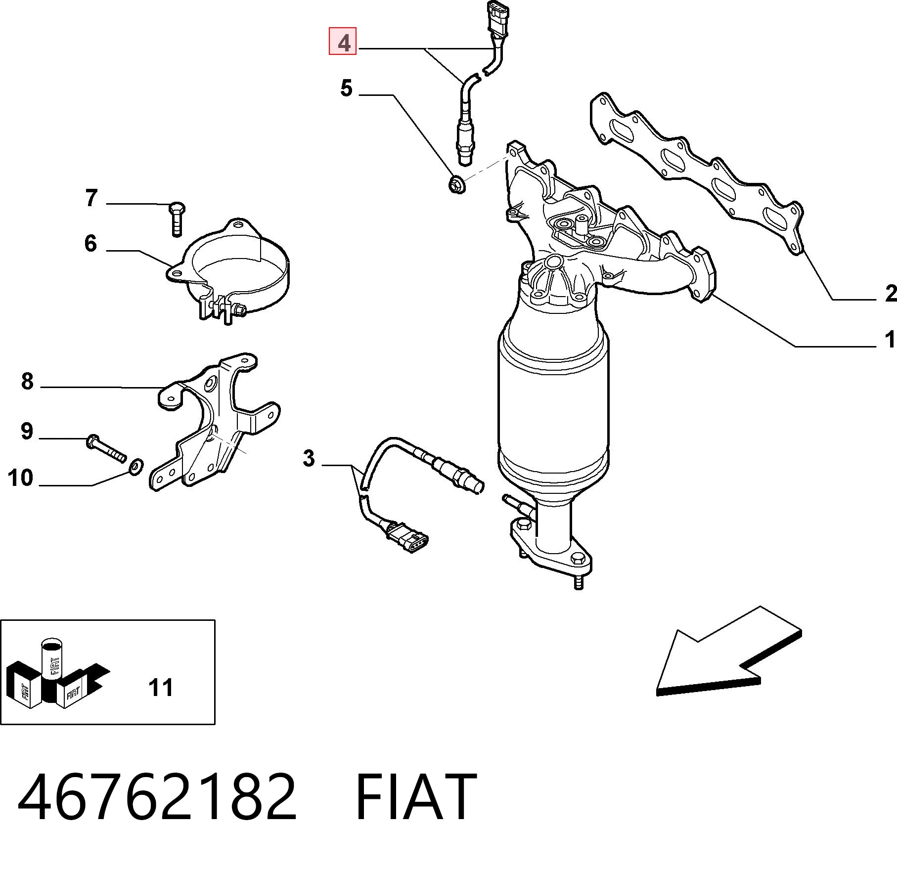 46762182 Fiat/Alfa/Lancia Sonda lambda (NOx, O2)