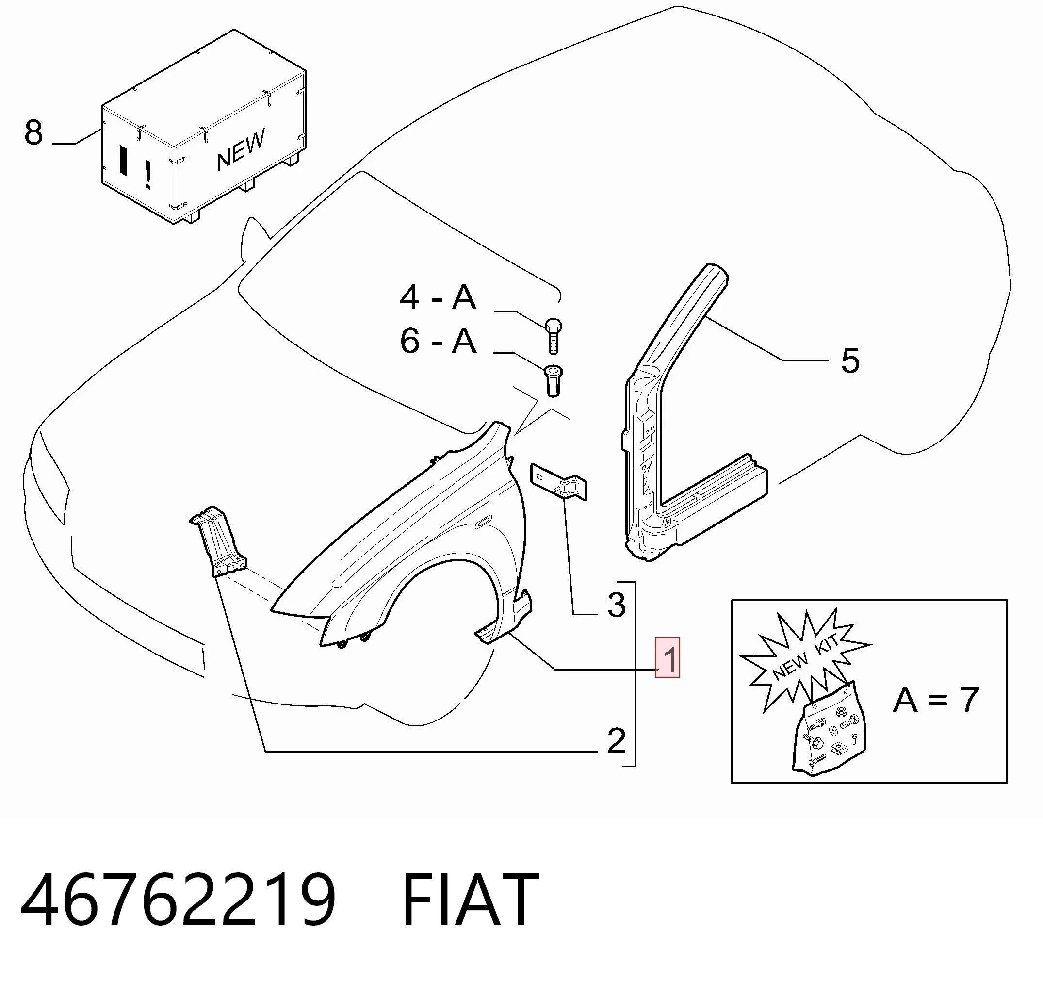 Comprar Aleta delantera izquierda Fiat Stilo  192 a bajo precio