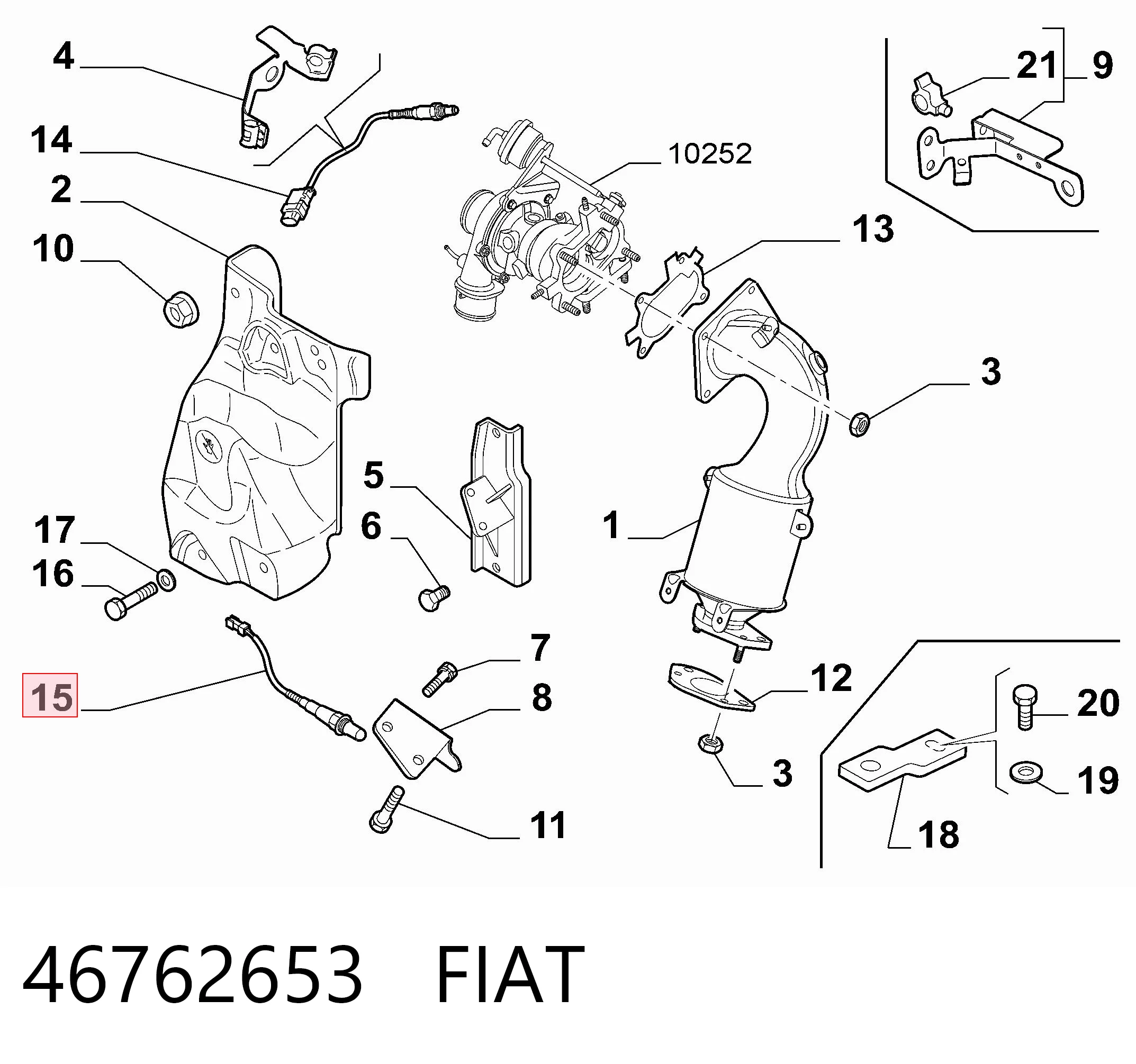 46762653 Fiat/Alfa/Lancia Sensor de oxígeno previo al catalizador