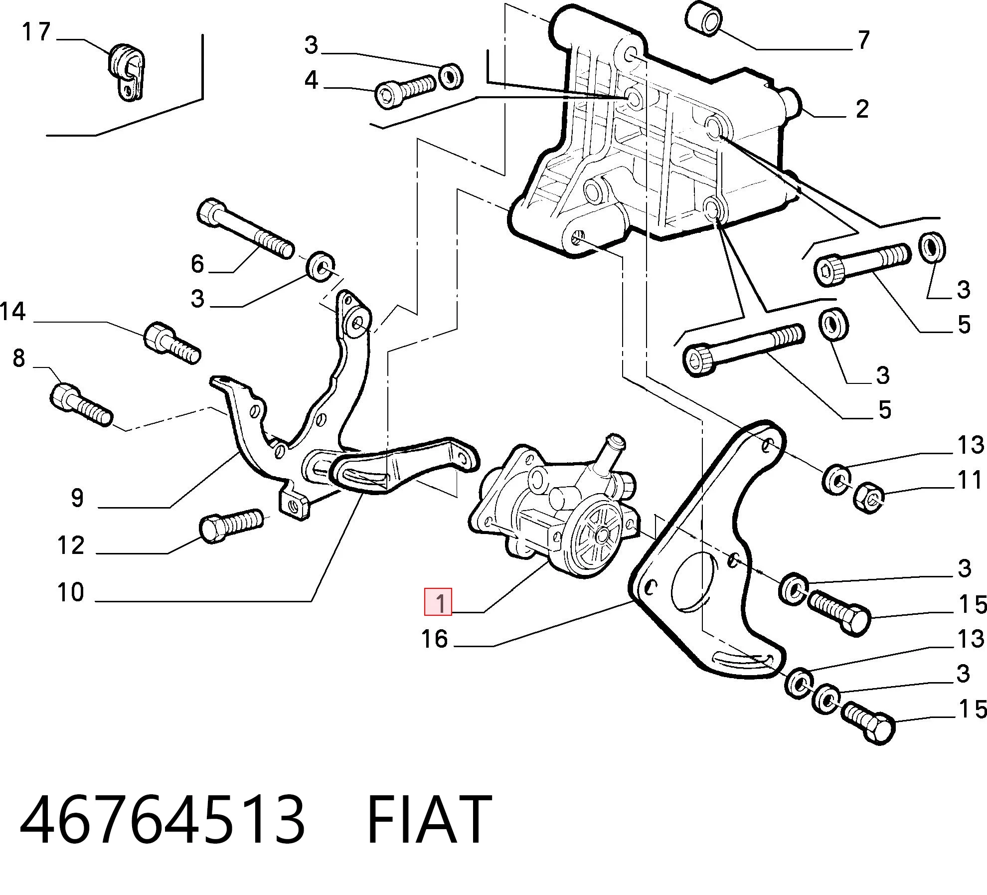 46764513 Fiat/Alfa/Lancia Bomba hidráulica de dirección
