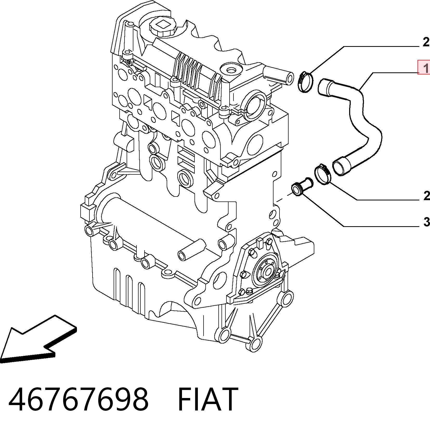 Tubo de ventilación del cárter para Fiat Stilo 192