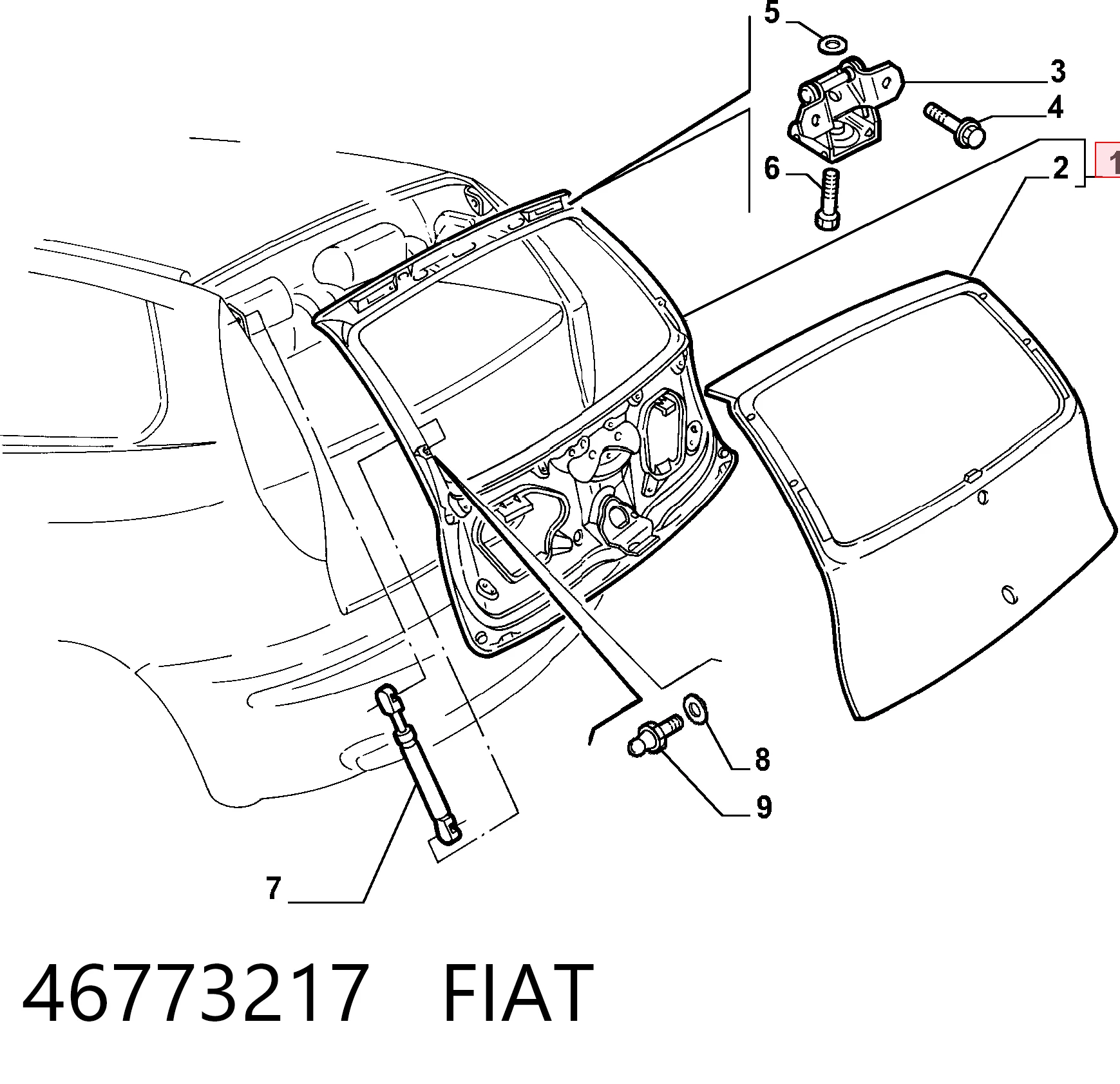 Porton trasero para Fiat Punto II 188