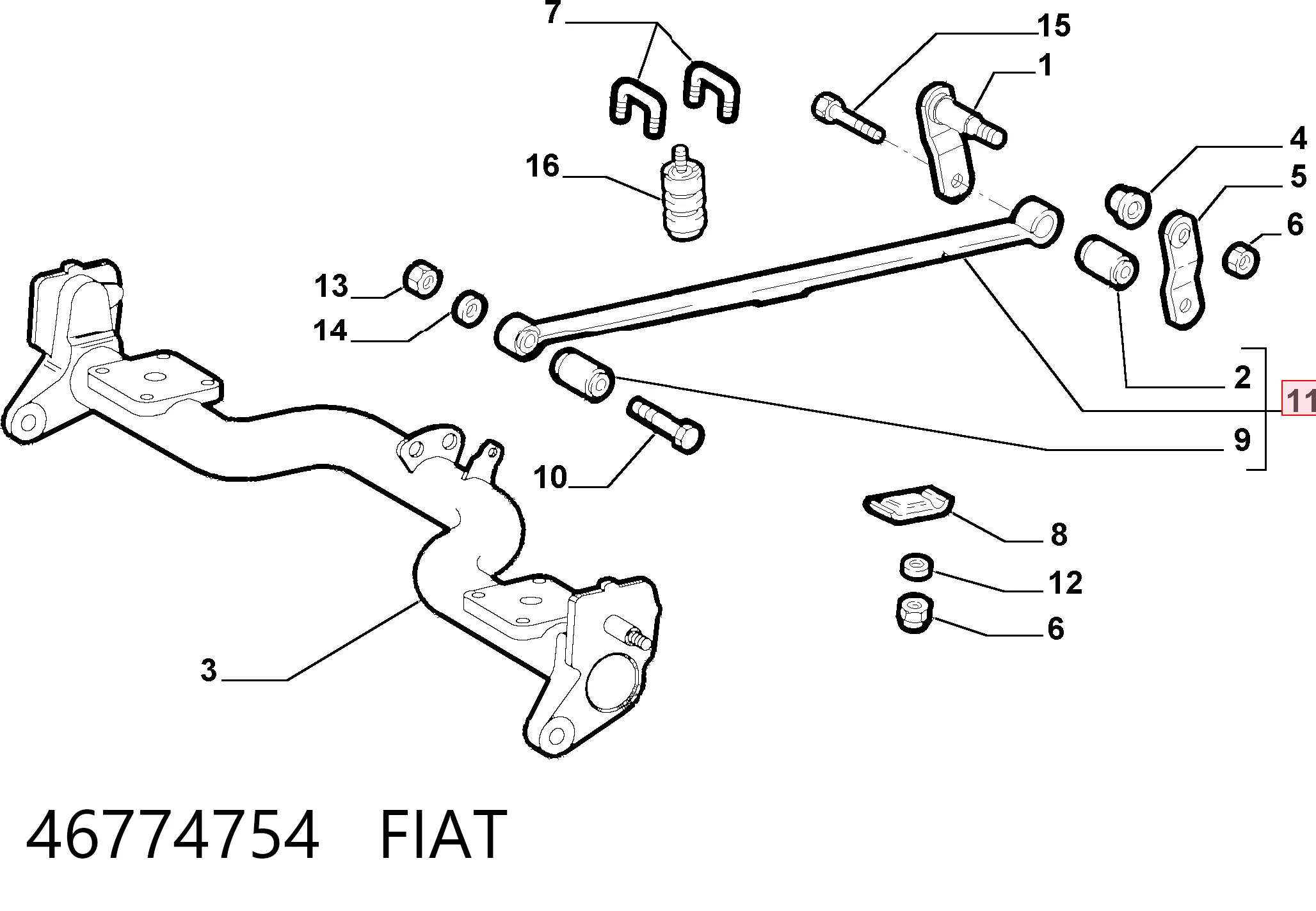 Ballesta trasera 46774754 FIAT