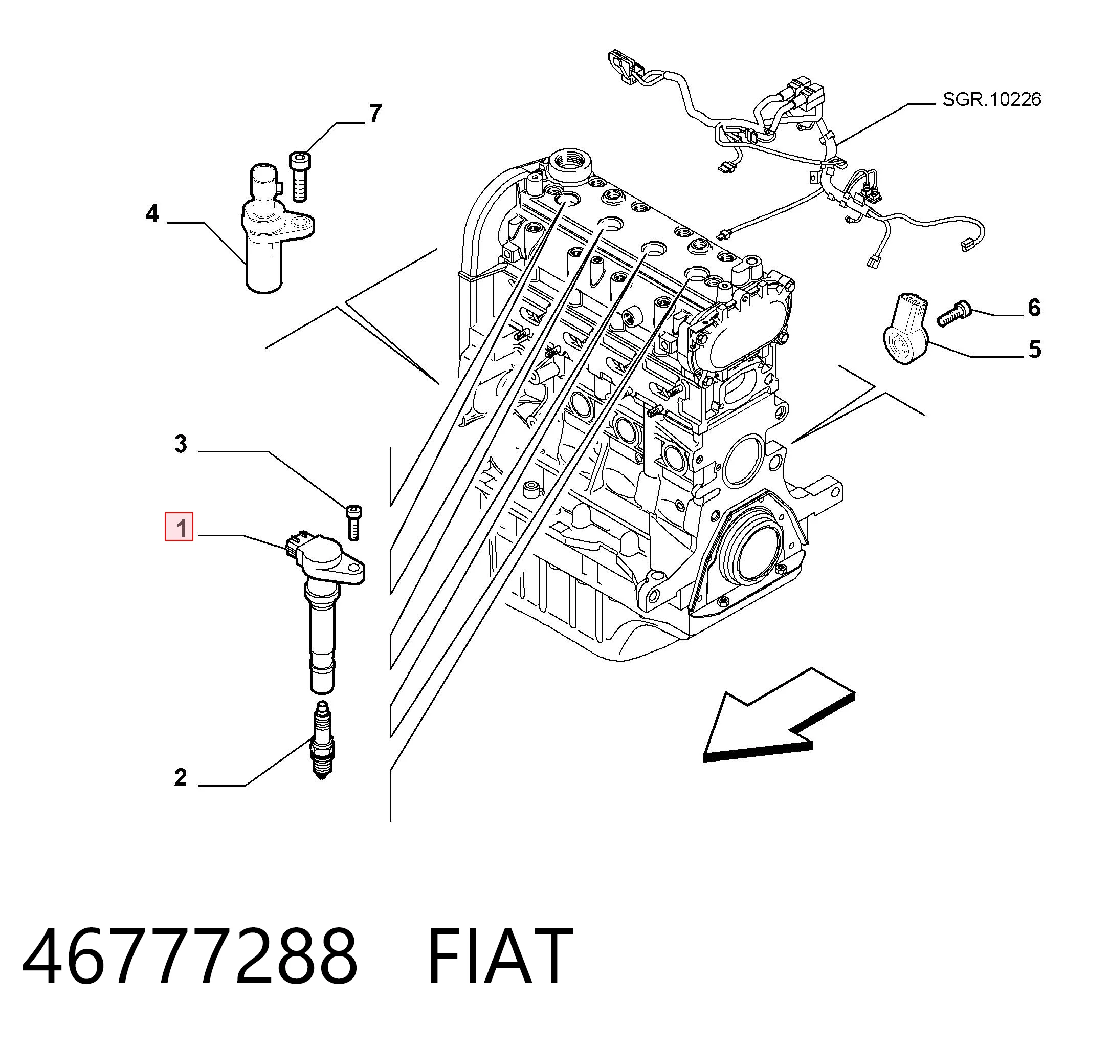 46777288 Fiat/Alfa/Lancia Bobina de ignición