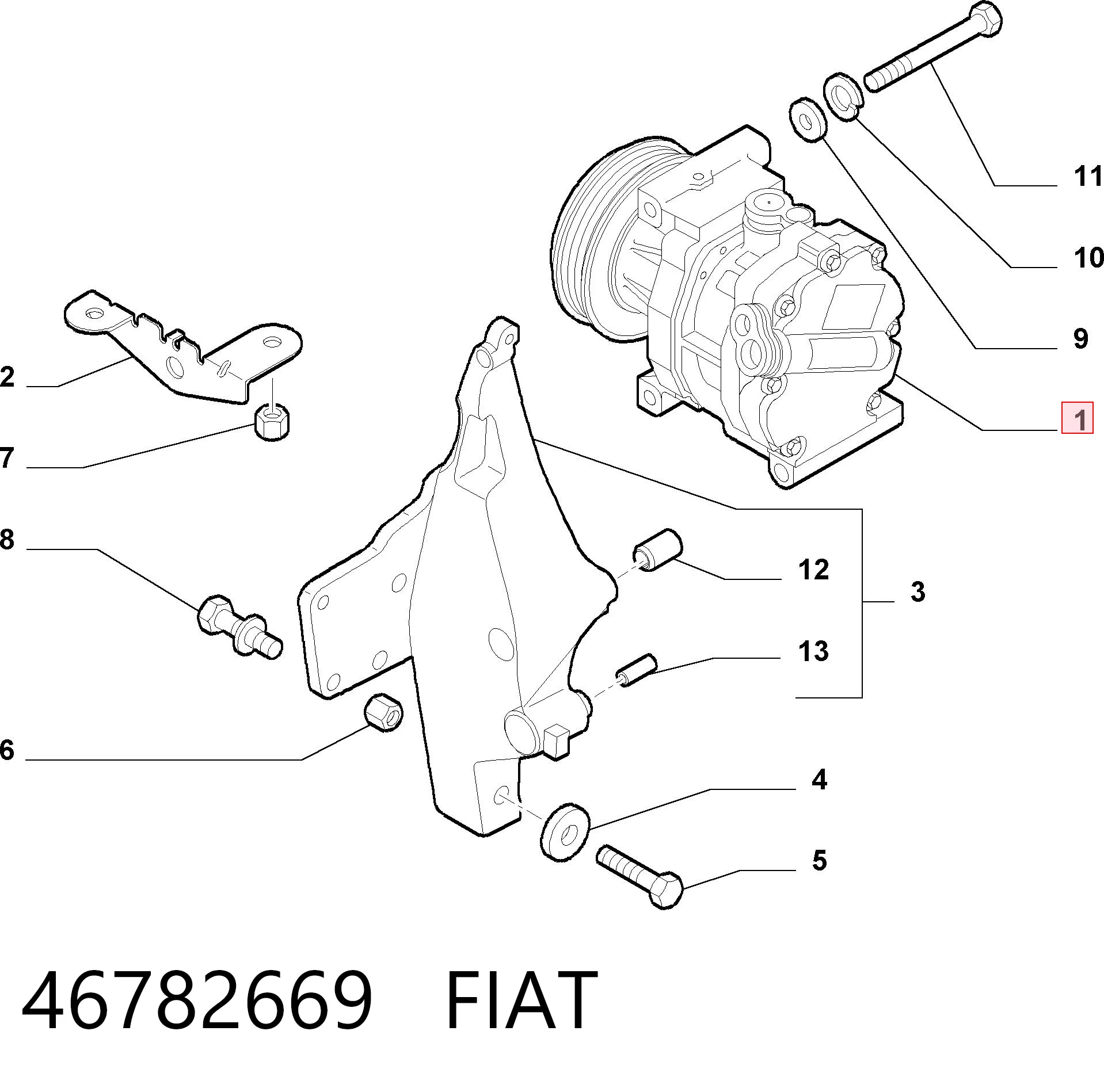 46782669 Fiat/Alfa/Lancia Compresor climatizador