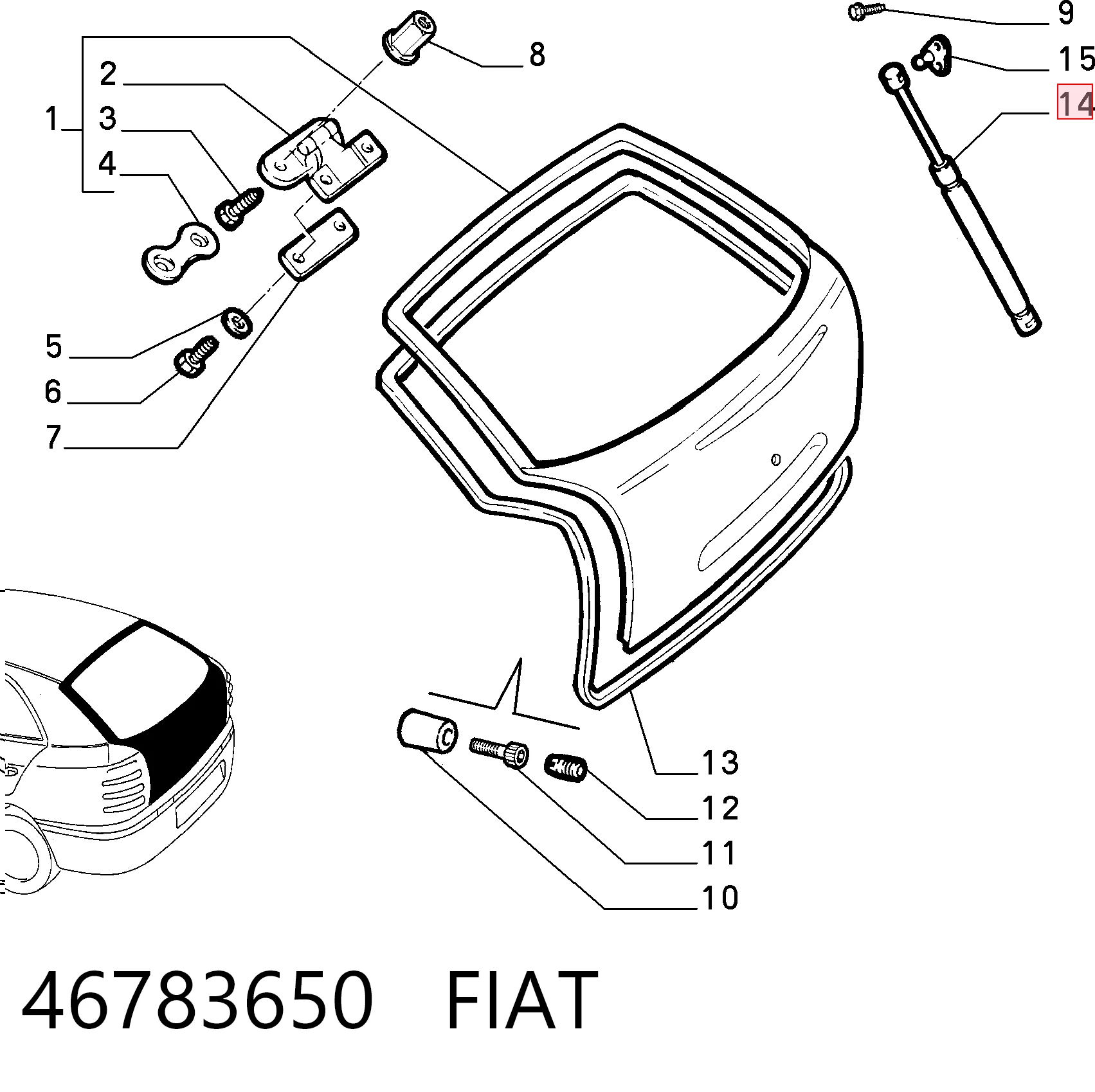Amortiguadores de maletero Fiat Brava  (182)