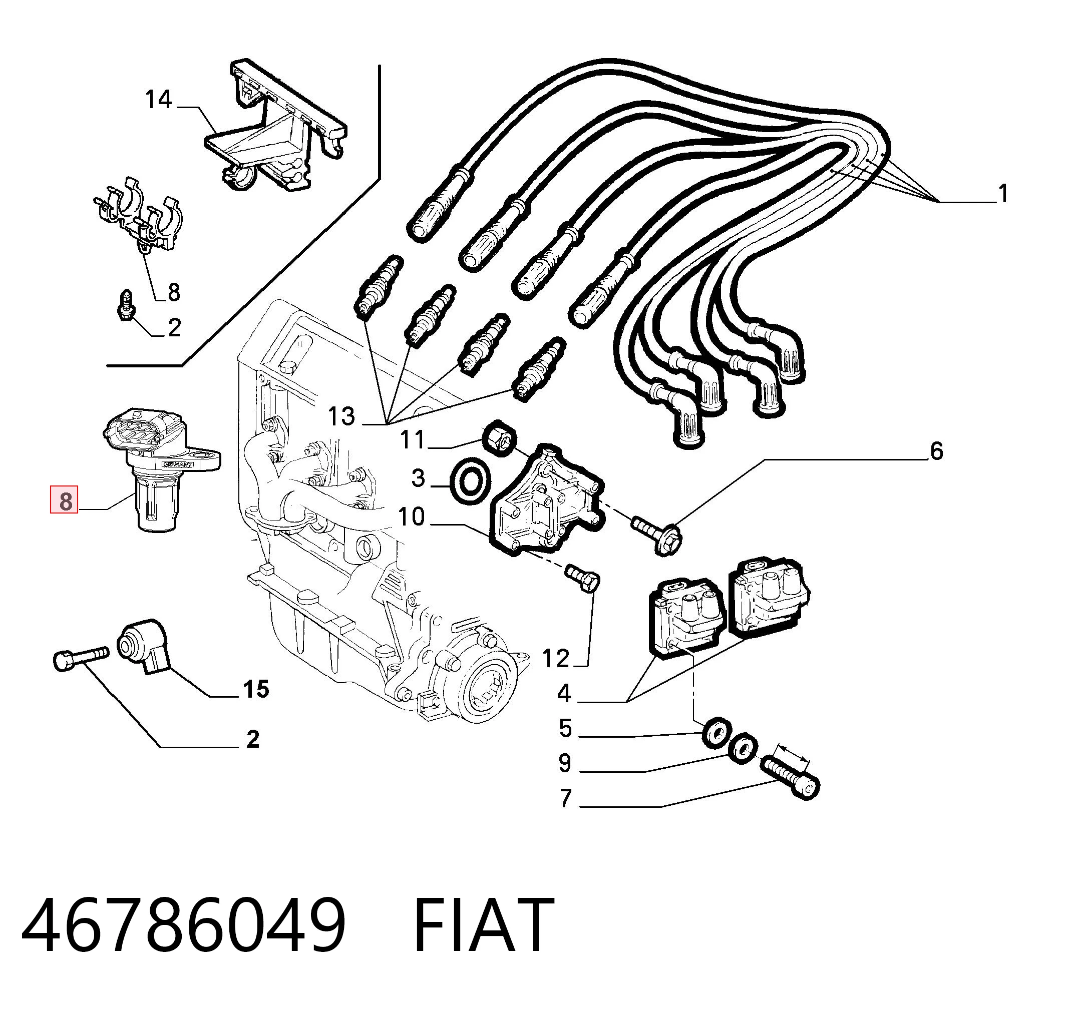 Sensor posición arbol de levas Fiat Palio  (1996-2026)