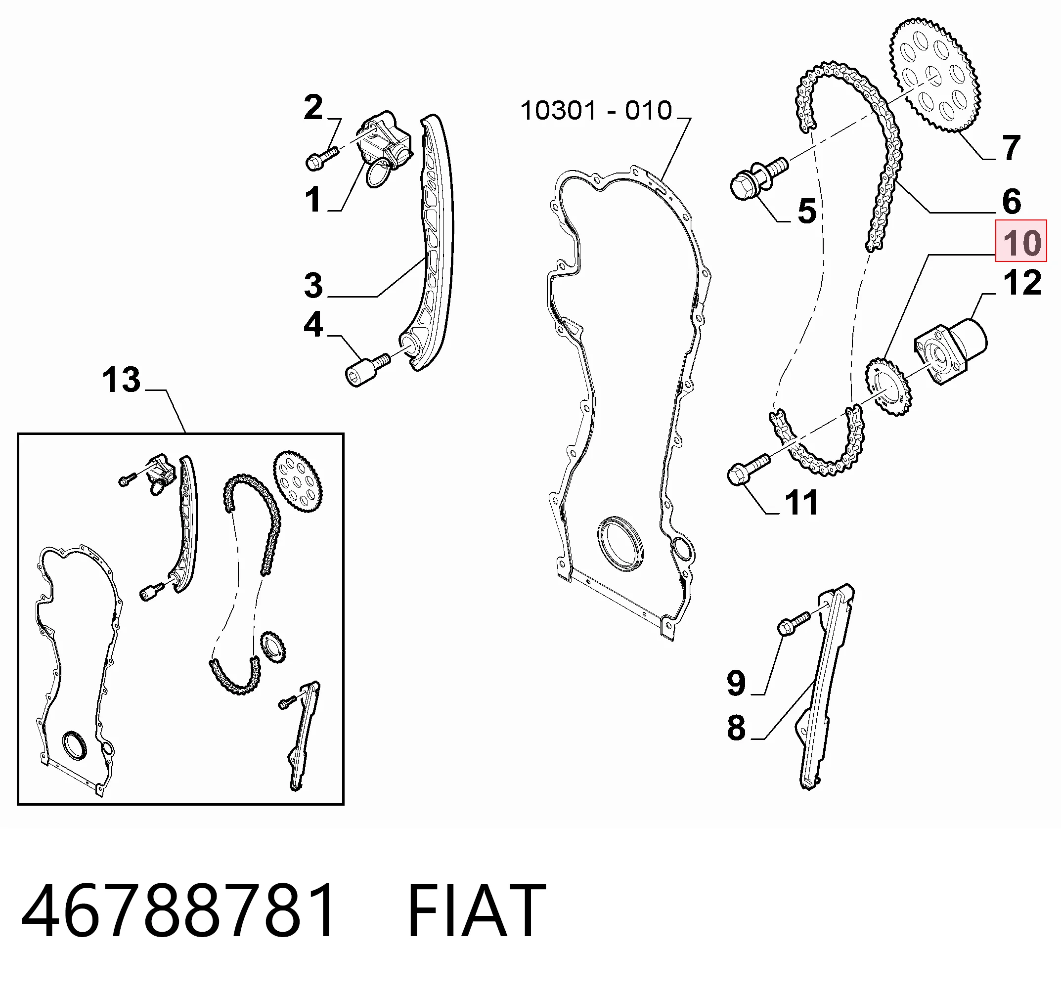 Piñón del cigüeñal para Fiat Doblo 263