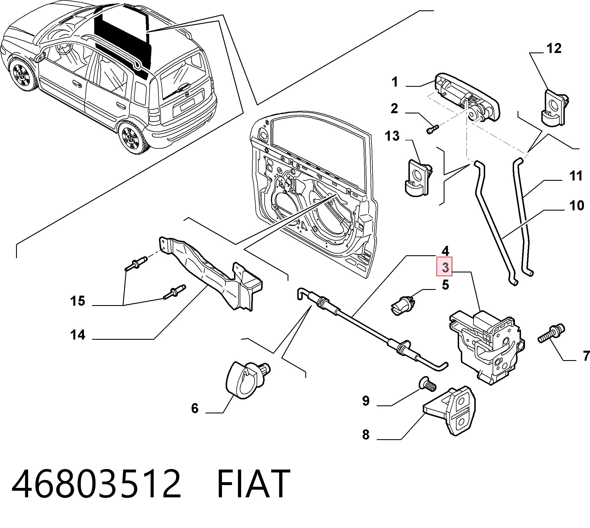 Cerradura Fiat Panda II hatchback (169A) (2003 - 2013) precio, desde 53,72 EUR
