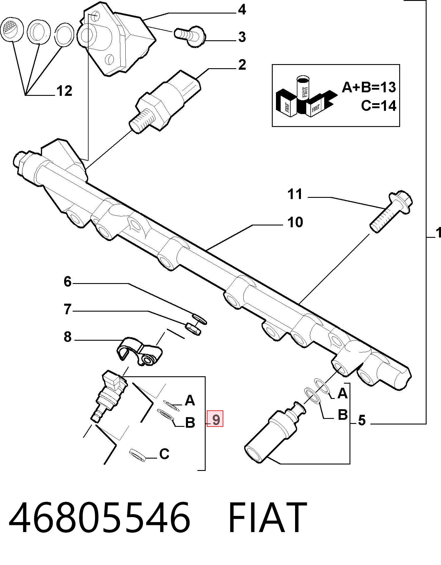 Inyector 46805546 FIAT