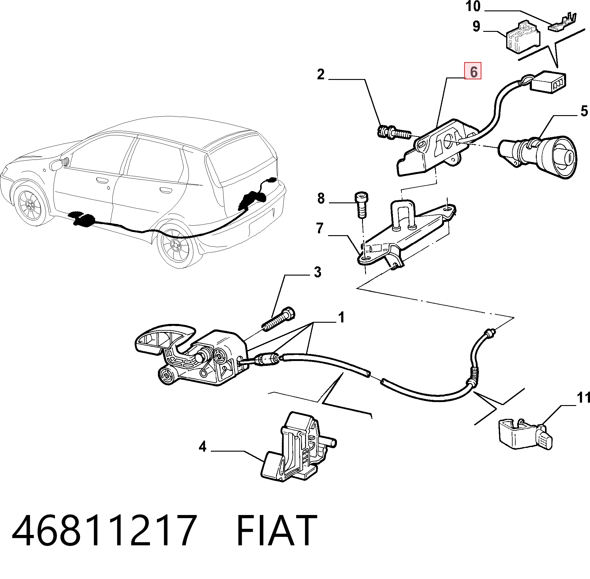 Cerradura de portón trasero Fiat Punto II hatchback (188) (1999 - 2012) precio, desde 31,94 EUR