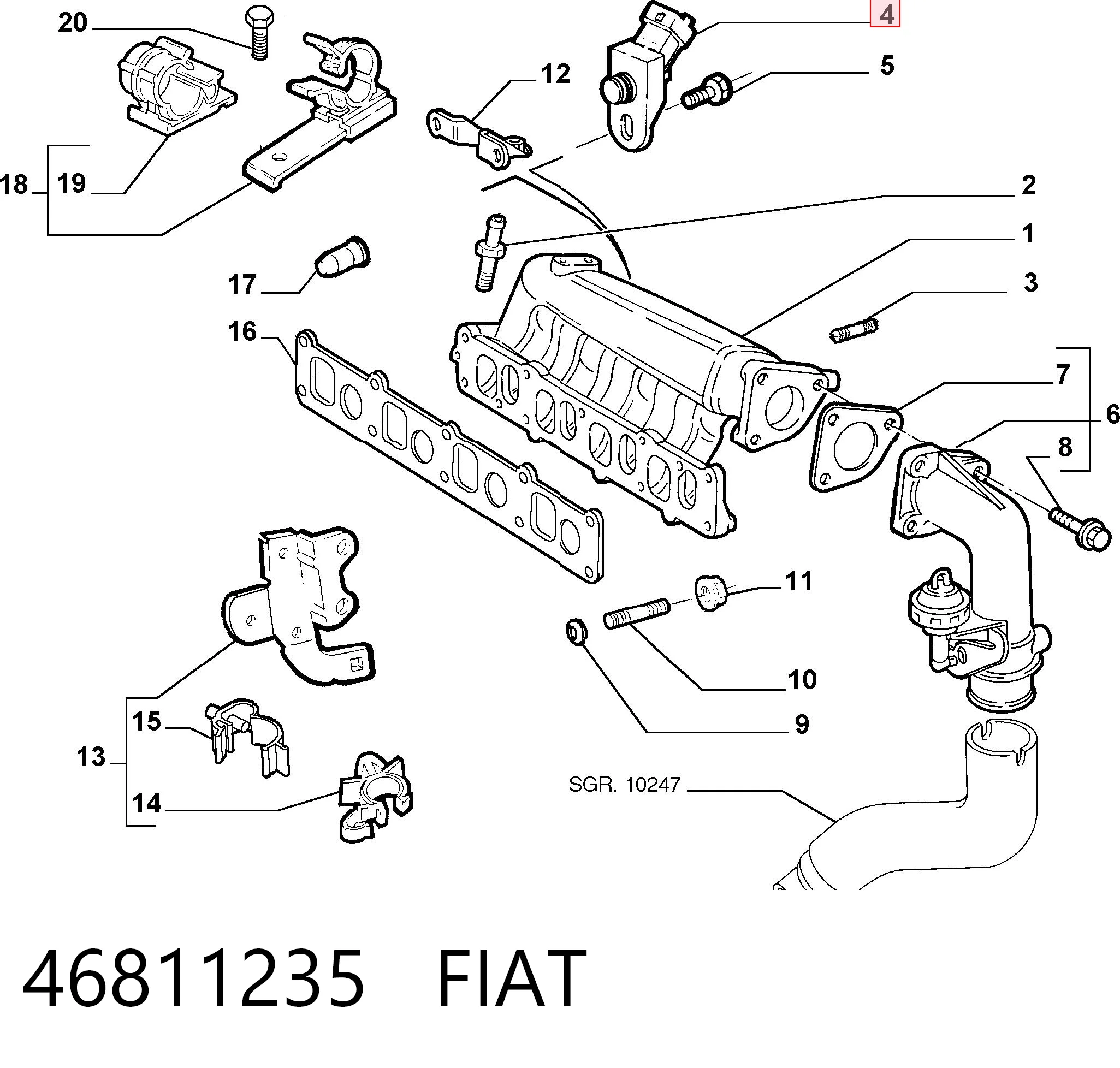 46811235 Fiat/Alfa/Lancia Sensor De Presion Del Colector De Admision